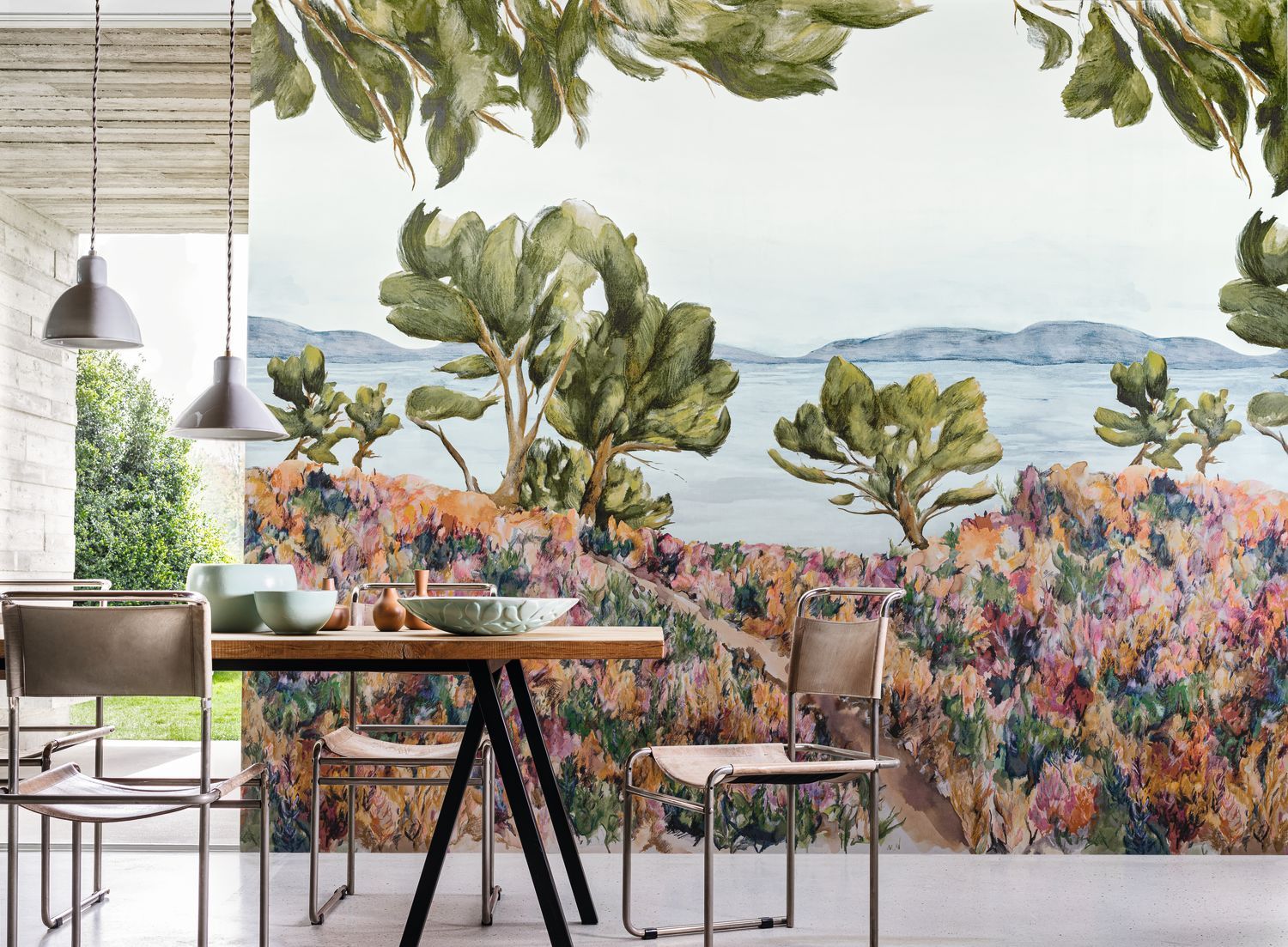 Nástěnná malba s rostlinnou krajinou FELIX - MULTICO vícebarevný