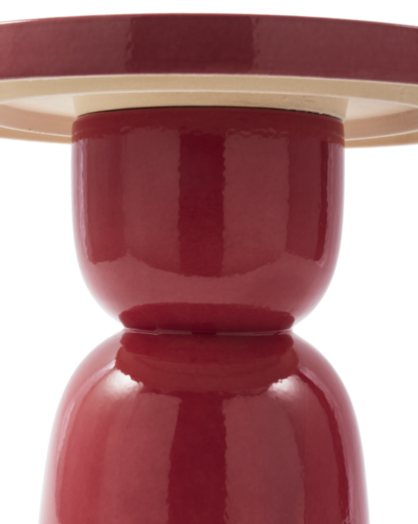 Růžový boční stolek PAWN