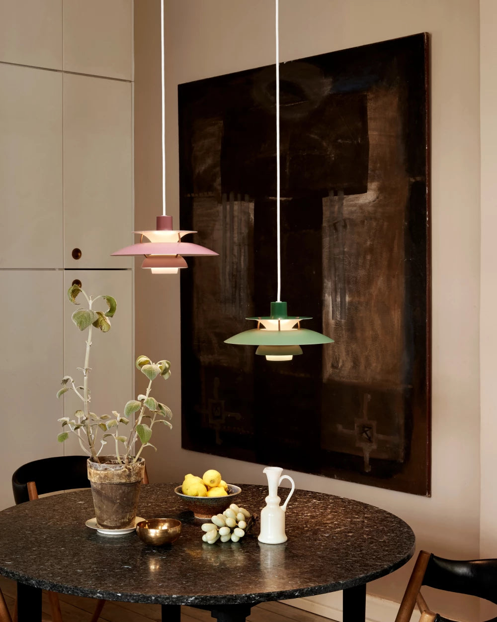 Závěsné svítidlo PH 5 odstíny růžové