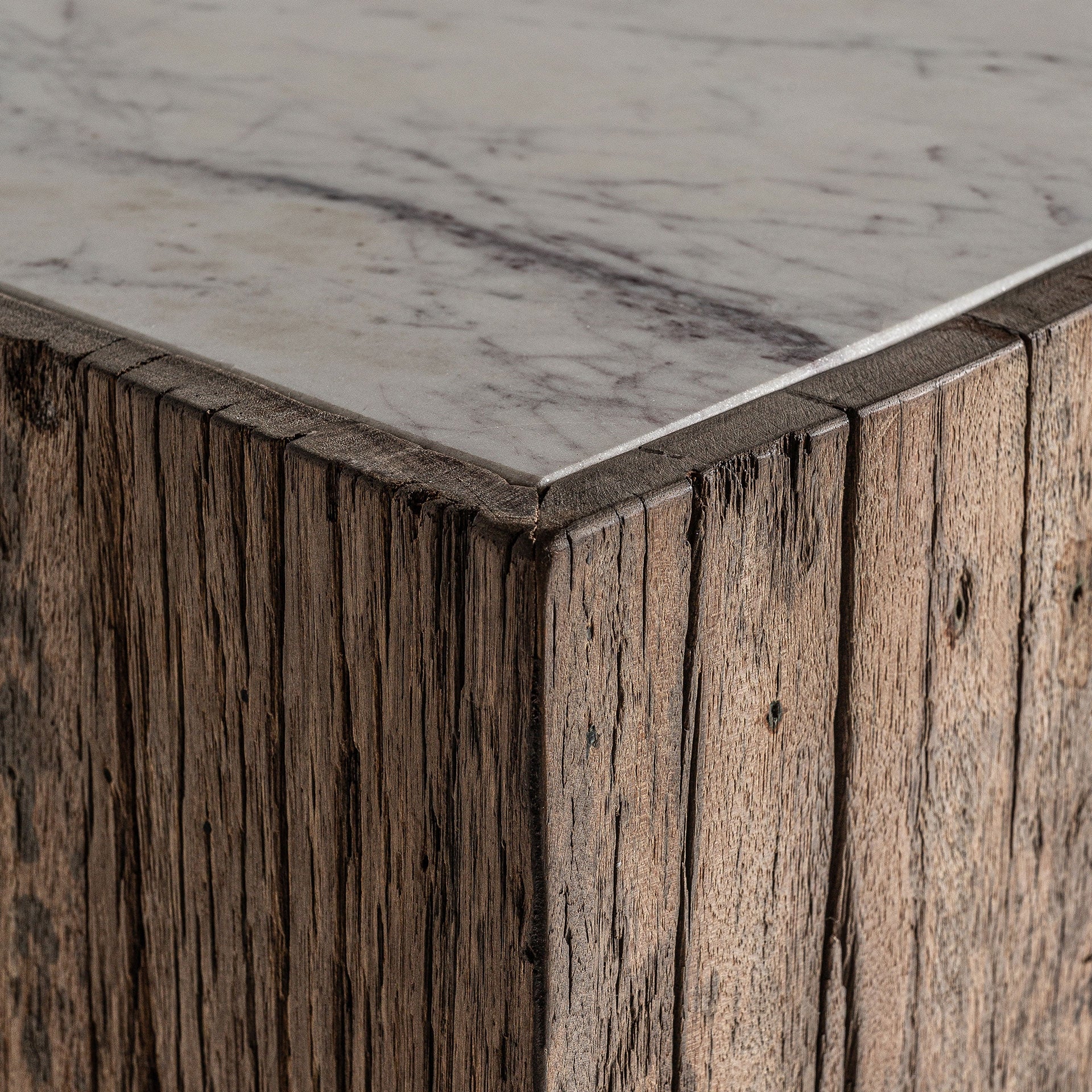 SAMSUN Column Recycled Pine Wood with Marble Top