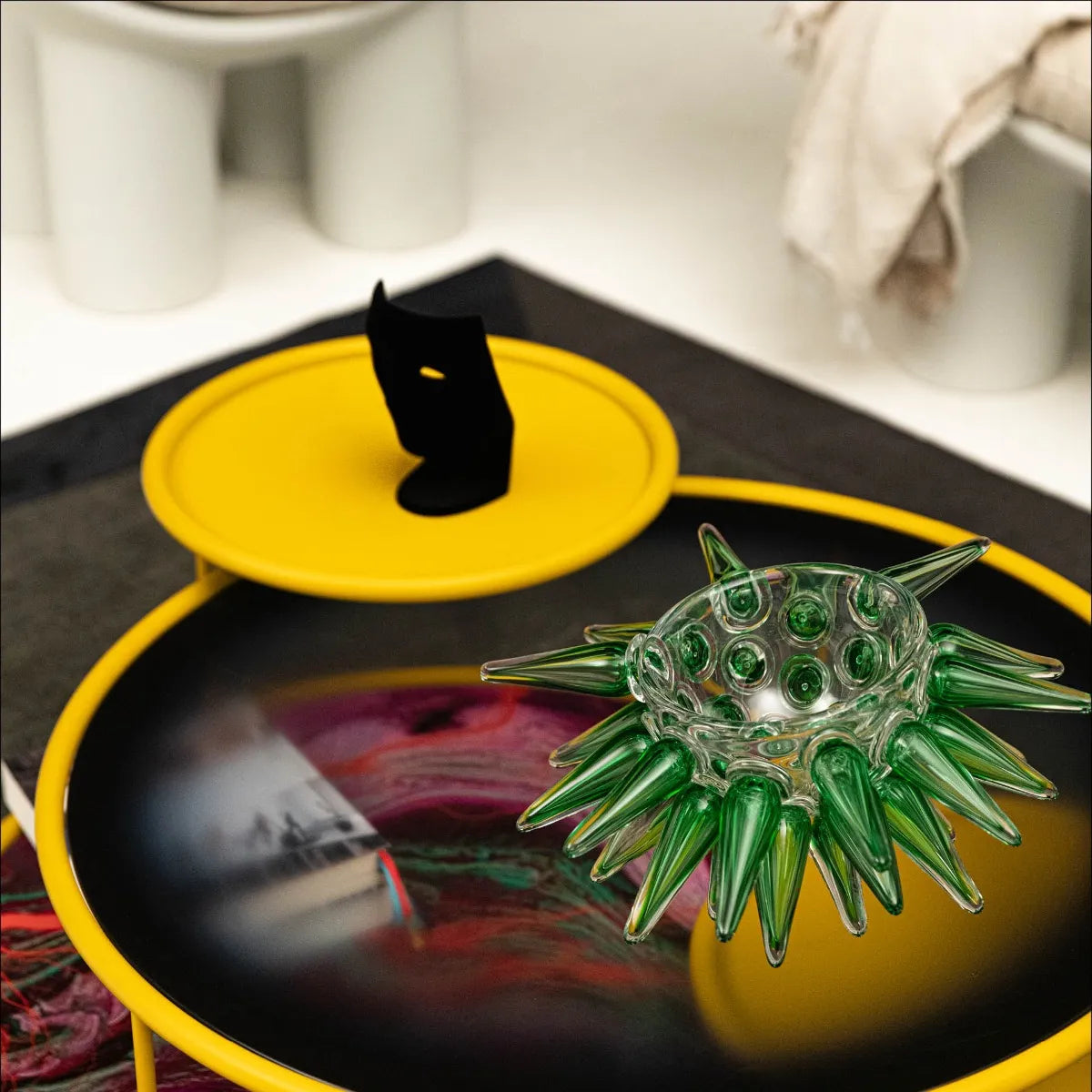 Miska PINO zielone szkło dmuchane