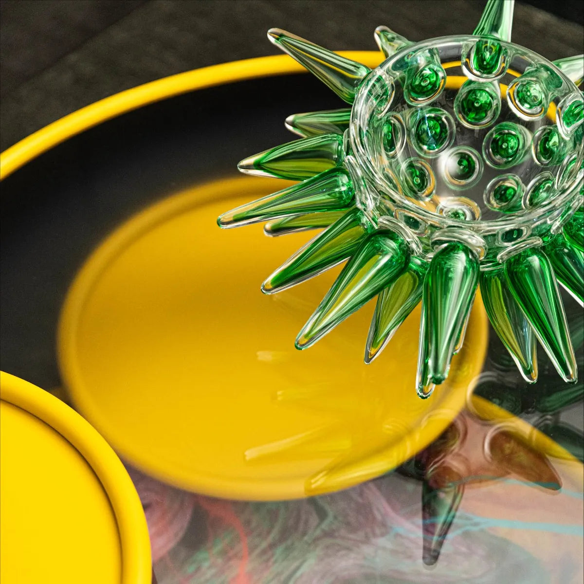 Miska PINO zielone szkło dmuchane