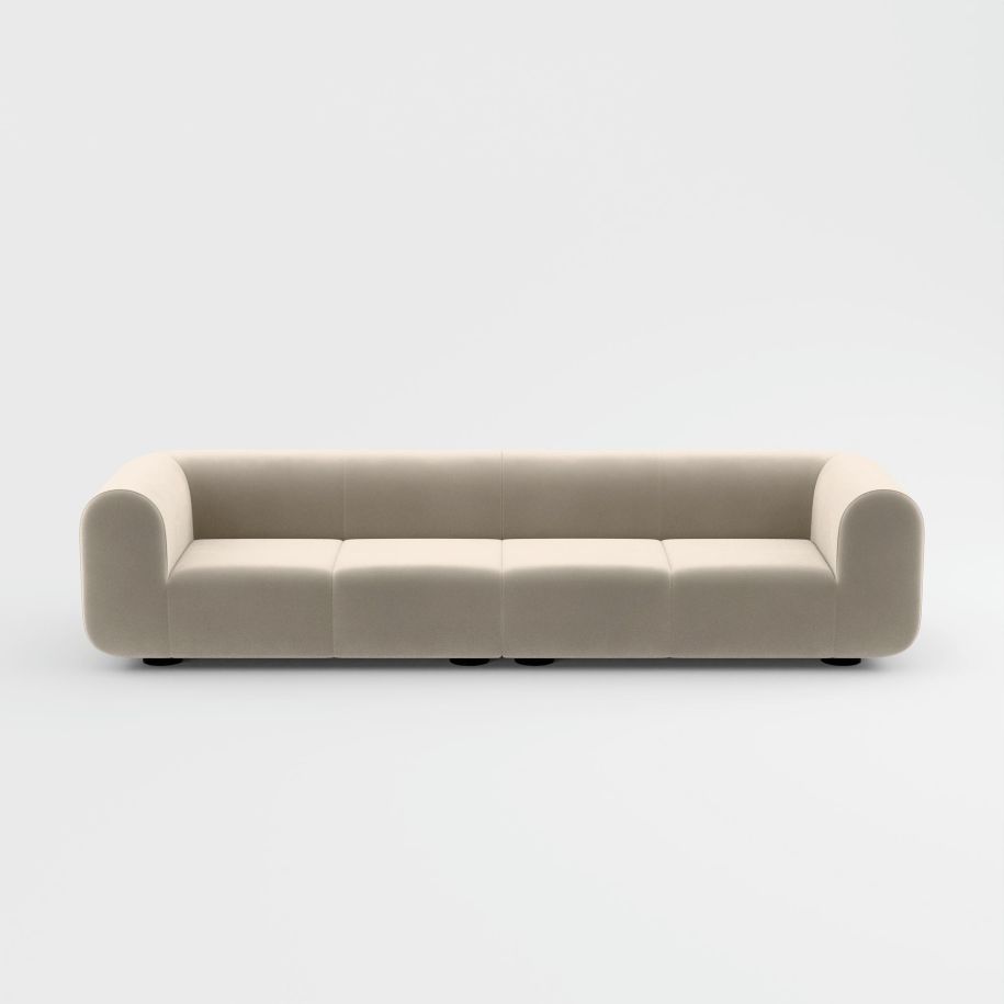 4-person sofa, upholstered plump
