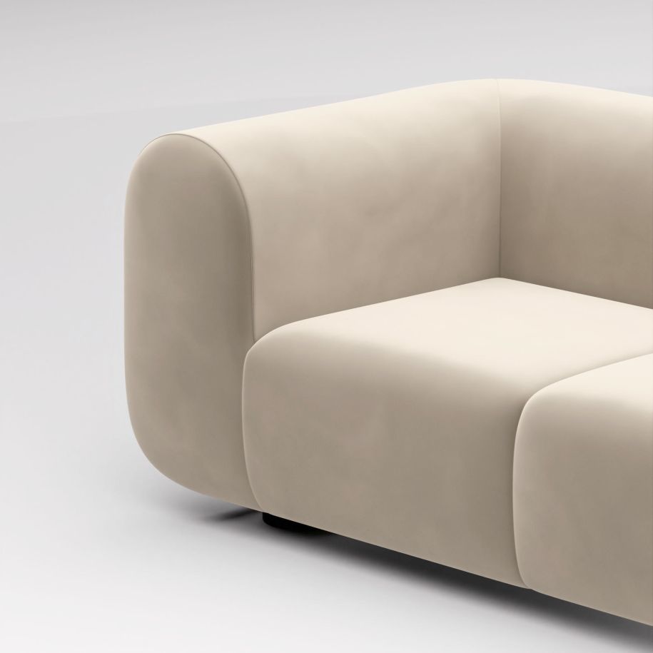 4-person sofa, upholstered plump