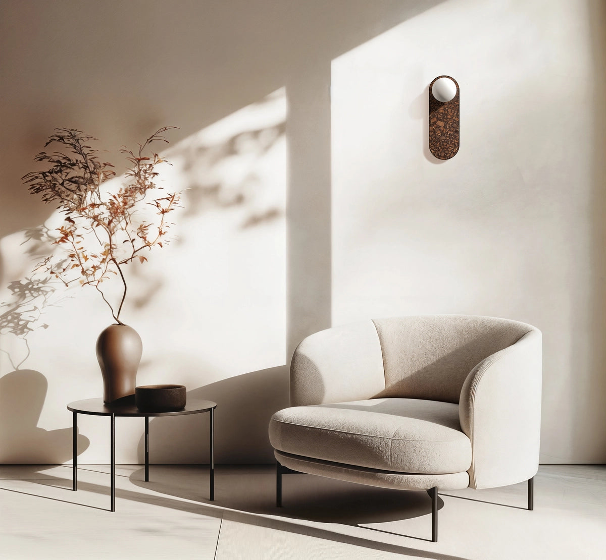 Oval wall lamp LEGRA brown