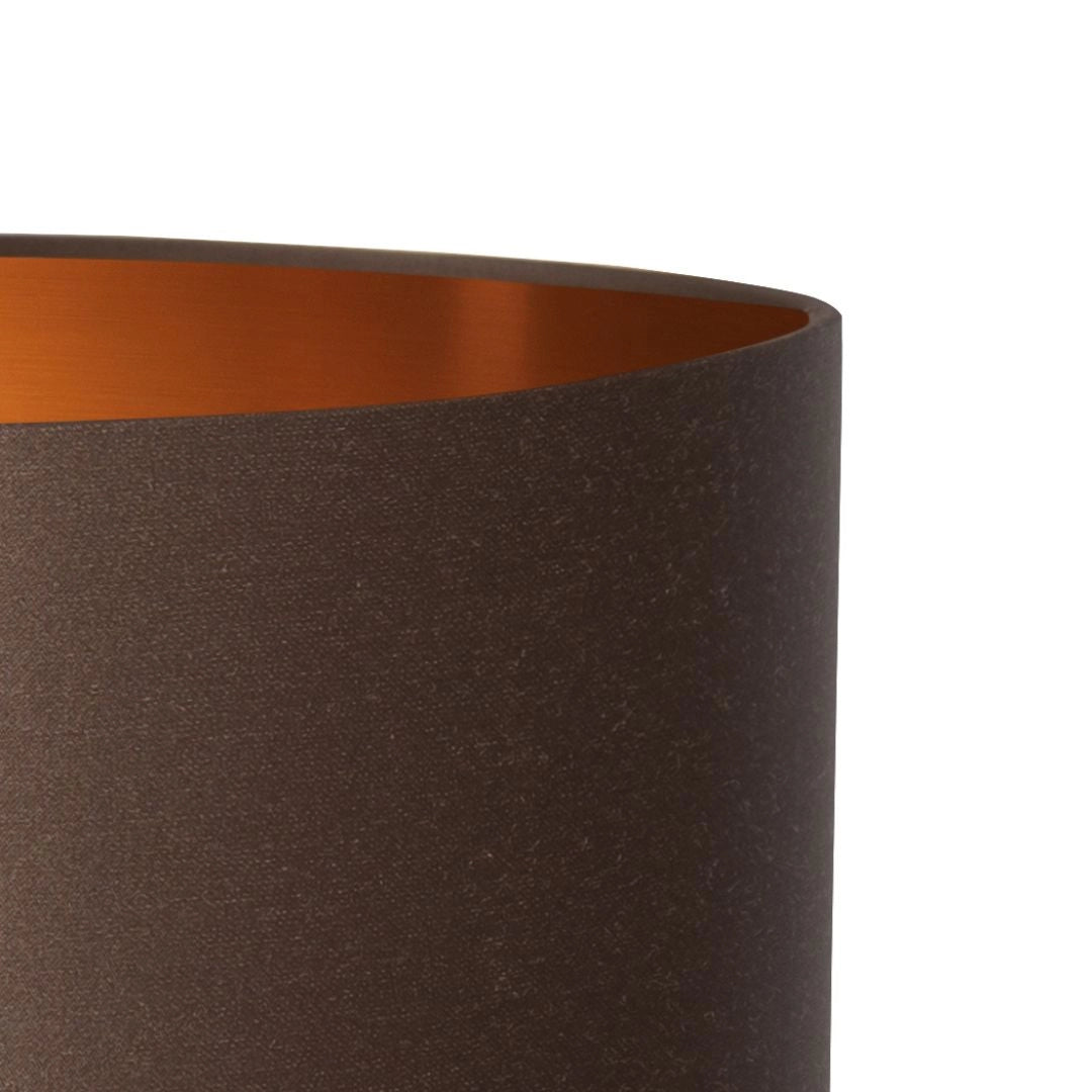 Stolní lampa SALVADOR kouřové sklo s hnědým stínidlem a černým povrchem