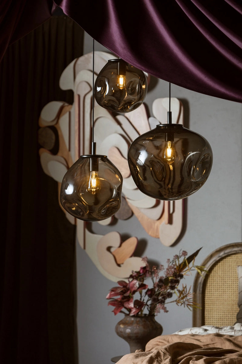 Lampa wisząca trzypunktowa AVIA 3 dymiony czarny z czarnym wykończeniem