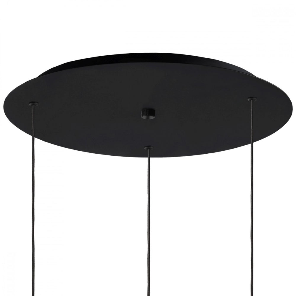 Tříbodová závěsná lampa AVIA 3 kouřově černá s černým povrchem