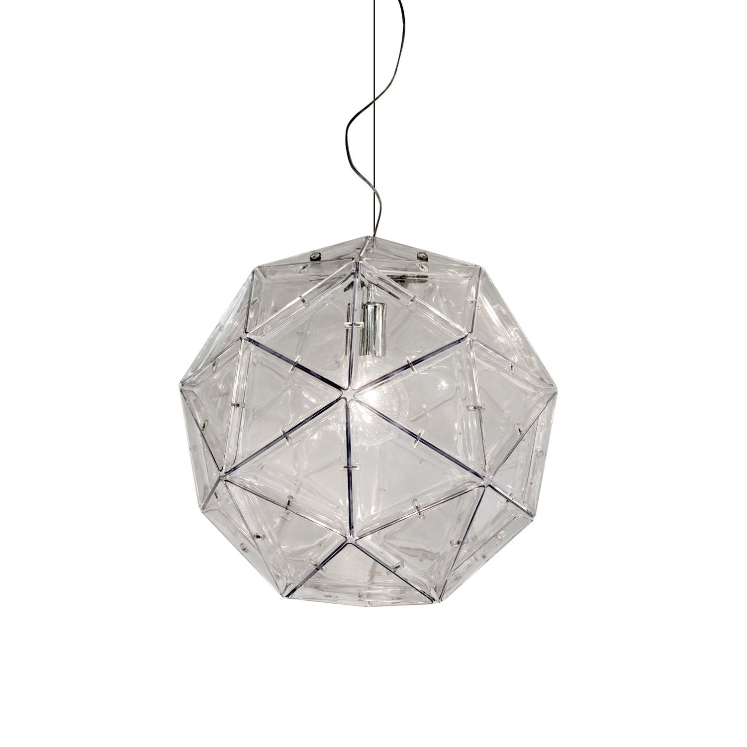 Lampa visící POLIEDRO s transparentním stínidlem