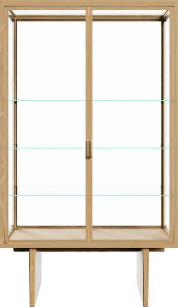 Glass display cabinet PRIVATE oak veneer