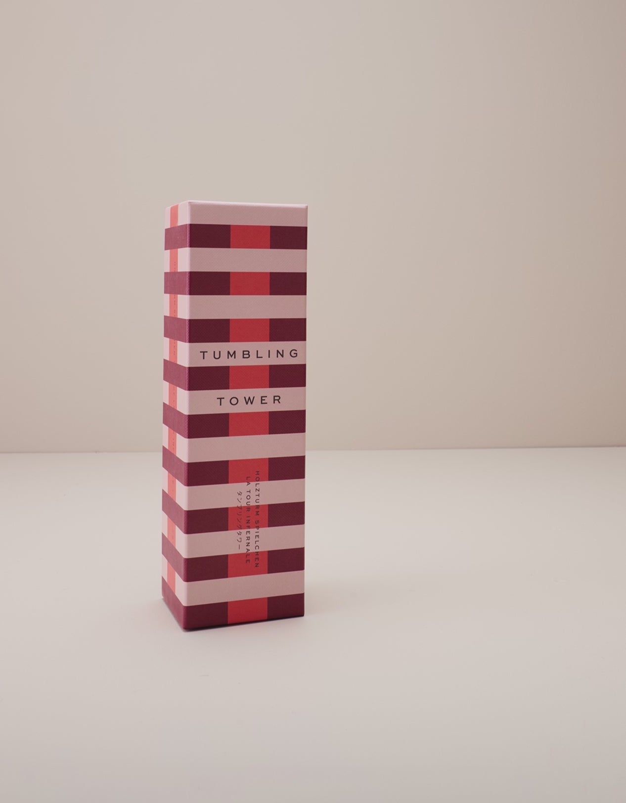 Strategická hra yenga TUMBLING TOWER béžová s červenou