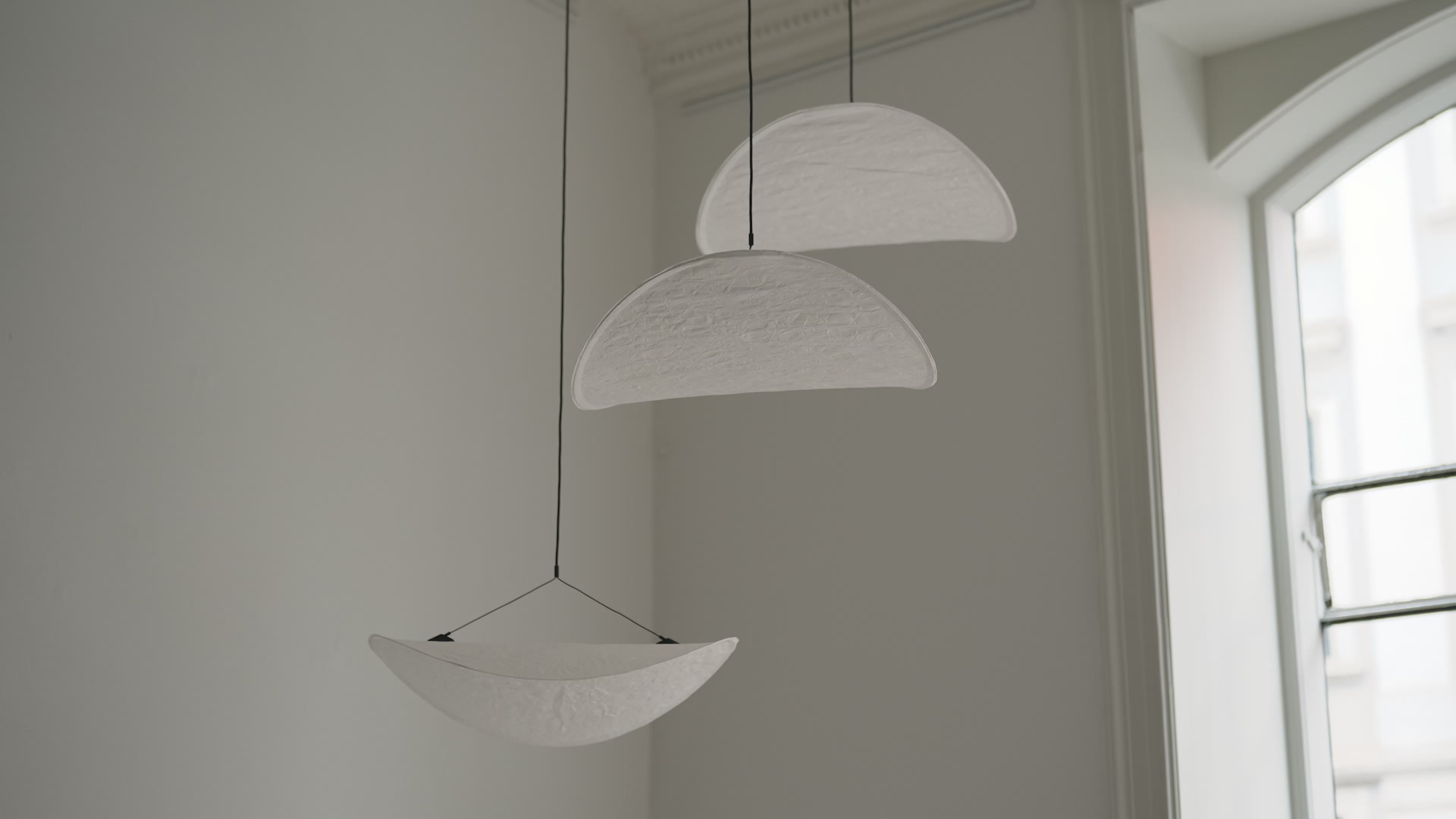 White tense chandelier