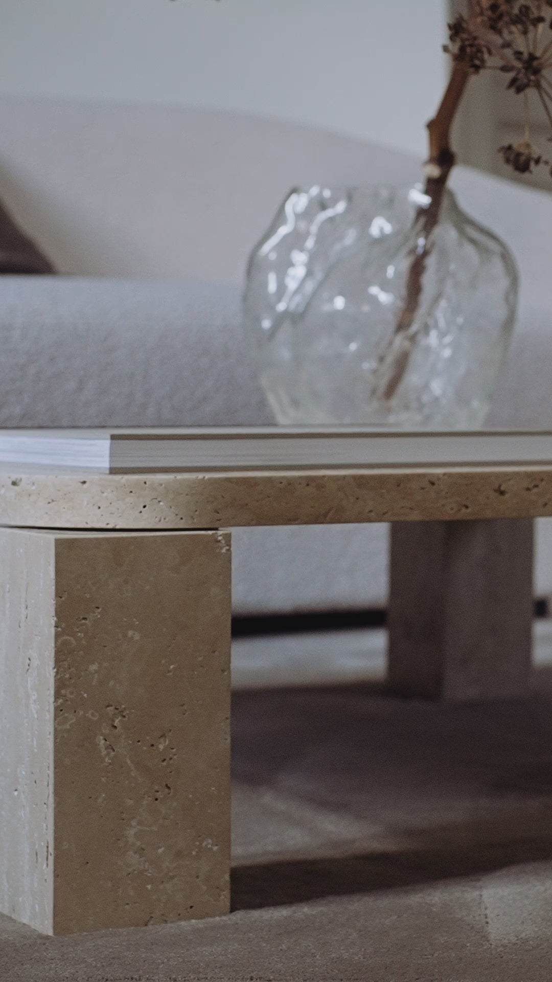 Konferenční stolek ATLAS travertin