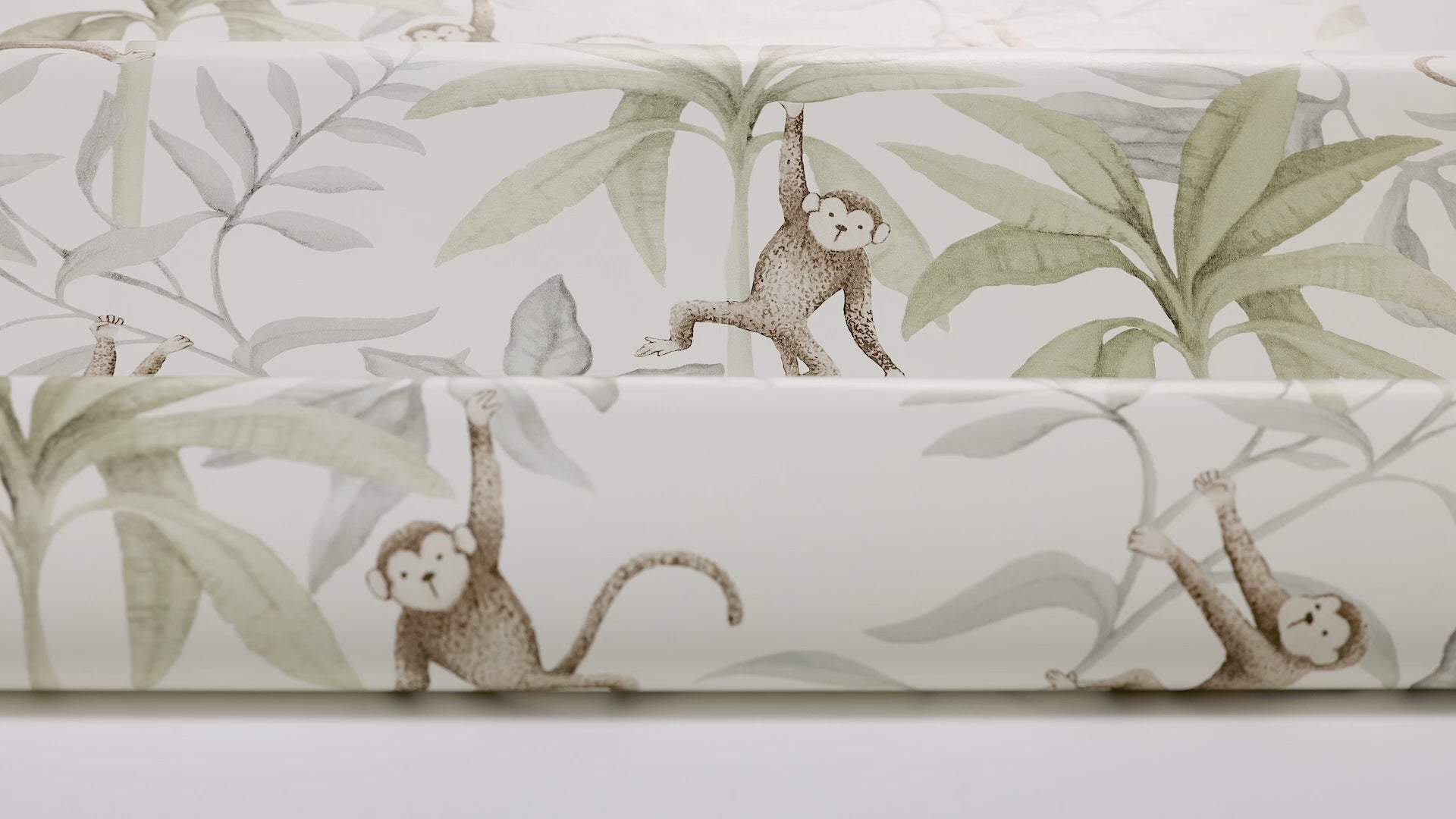 Tapeta dziecięca z motywem dżungli JUNGLE FRIENDS biały – Boråstapeter