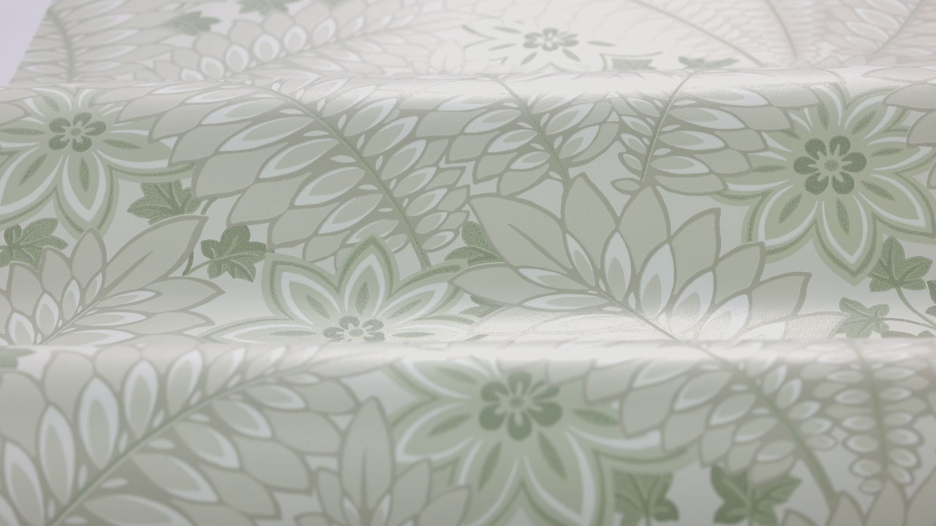 Hidden Ivy Beige and Green Leaf Pattern Wallpaper