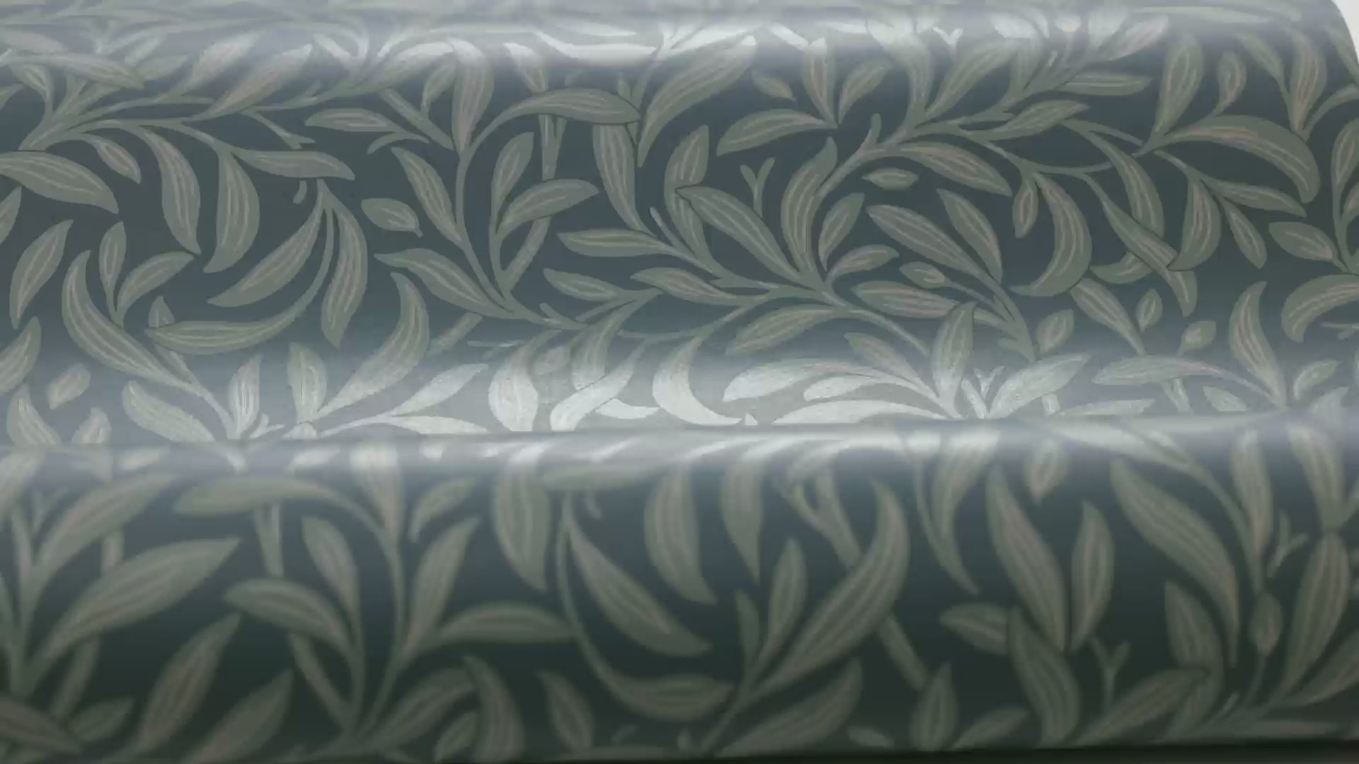 Tapeta s rostlinným motivem VINTERGRONA modrá se zelenou