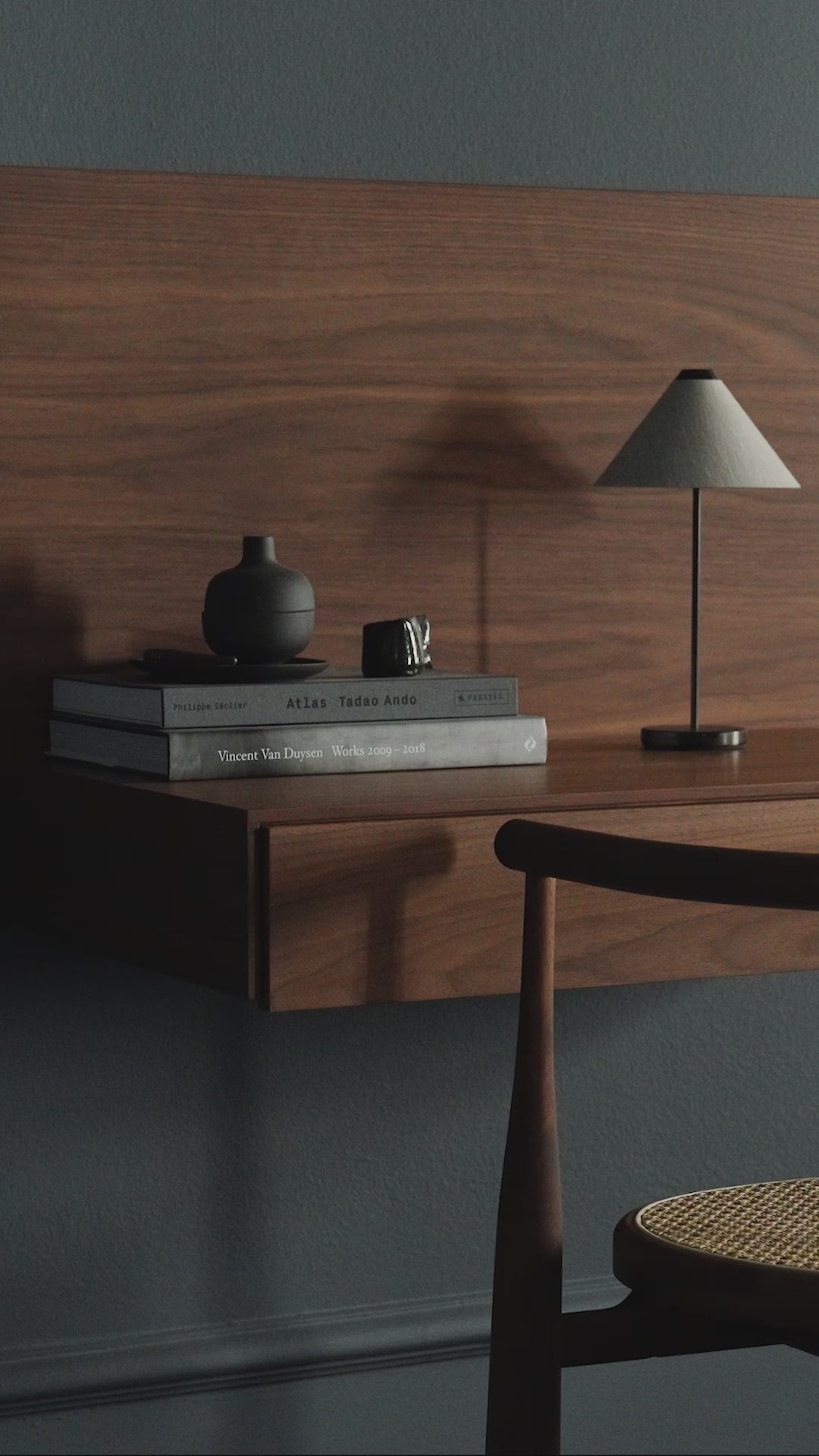 Tana nut veneer hanging cabinet