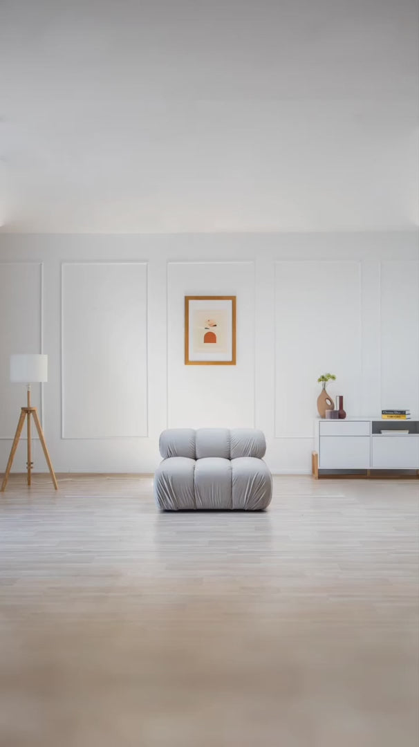 Sofa sametová 2-osobová TROPEA světle béžová