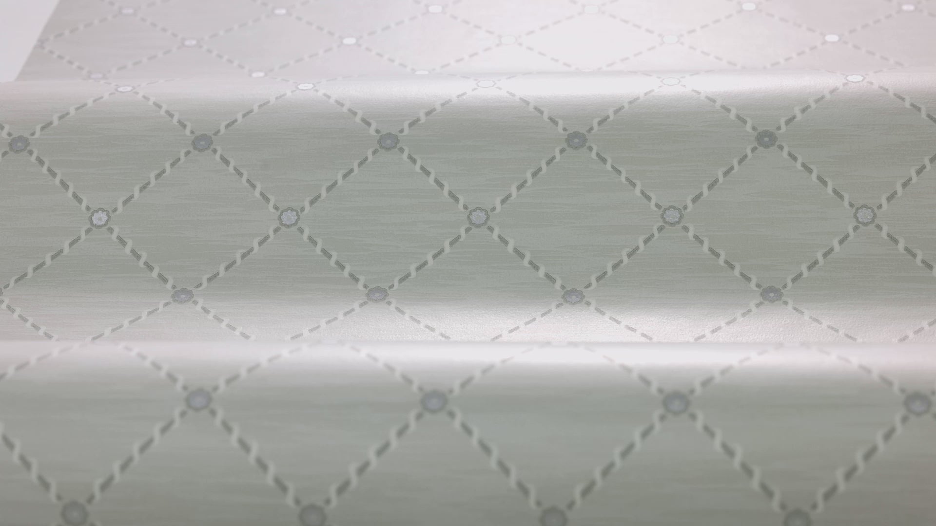 Golden Trellis Gray and White Geometric Pattern Wallpaper