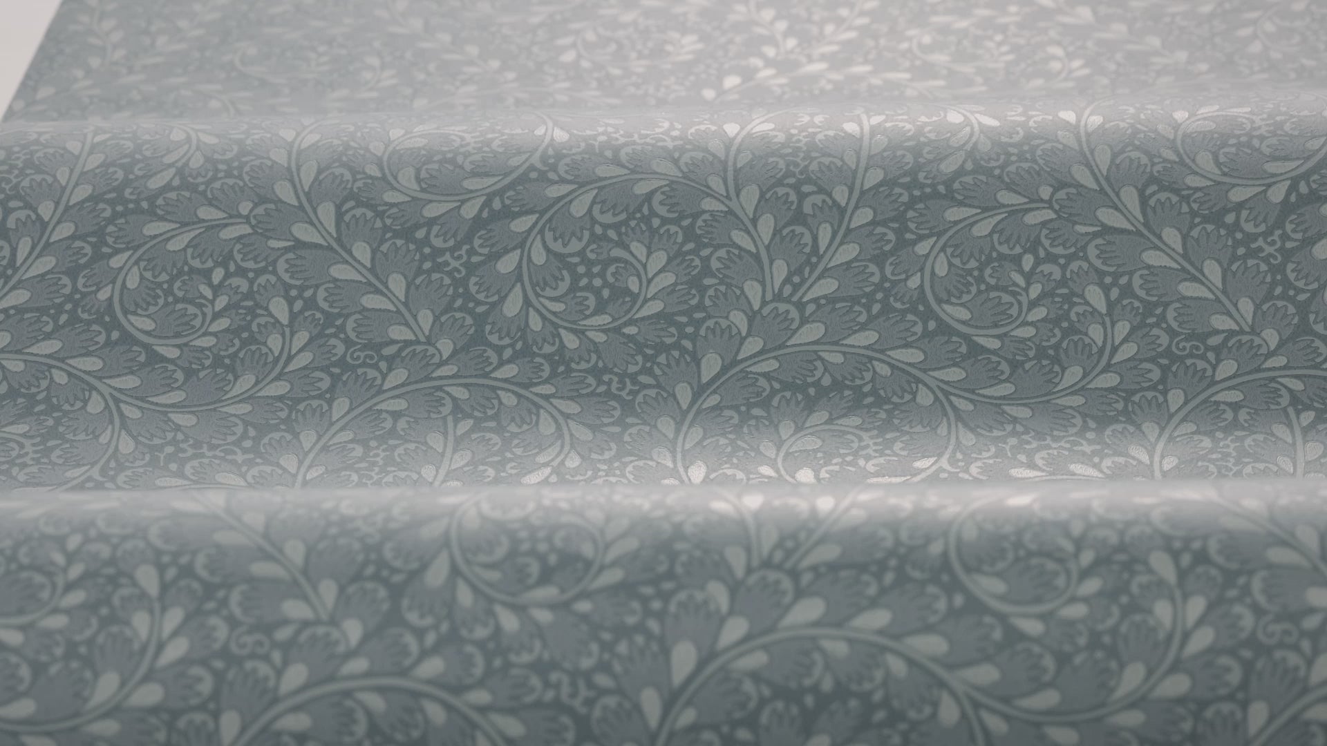 Tapeta s rostlinným motivem listů WILD FERNS modrá