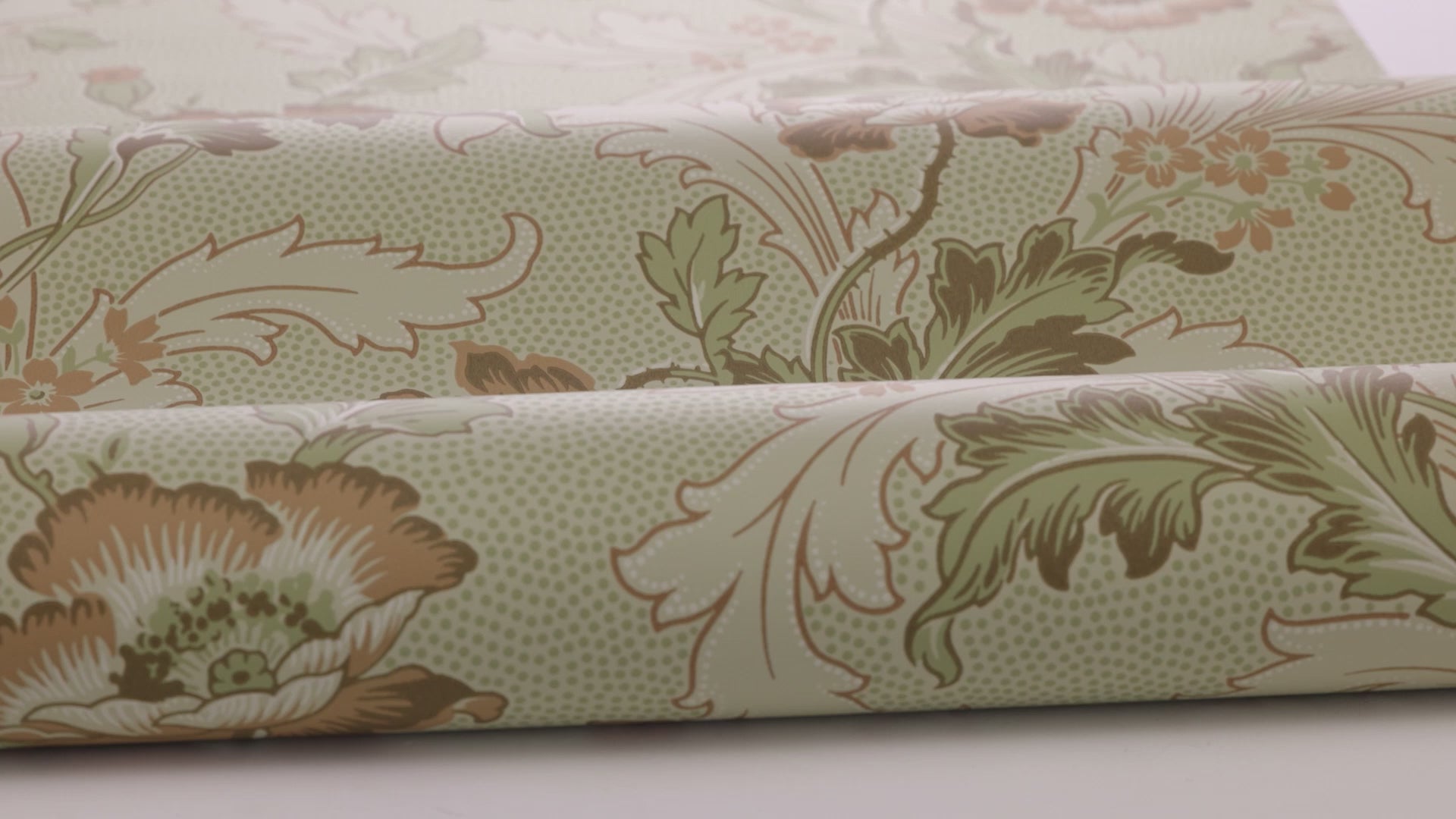 Papírová flizelinová tapeta s rostlinným vzorem GÖTEBORG béžová se zelenou