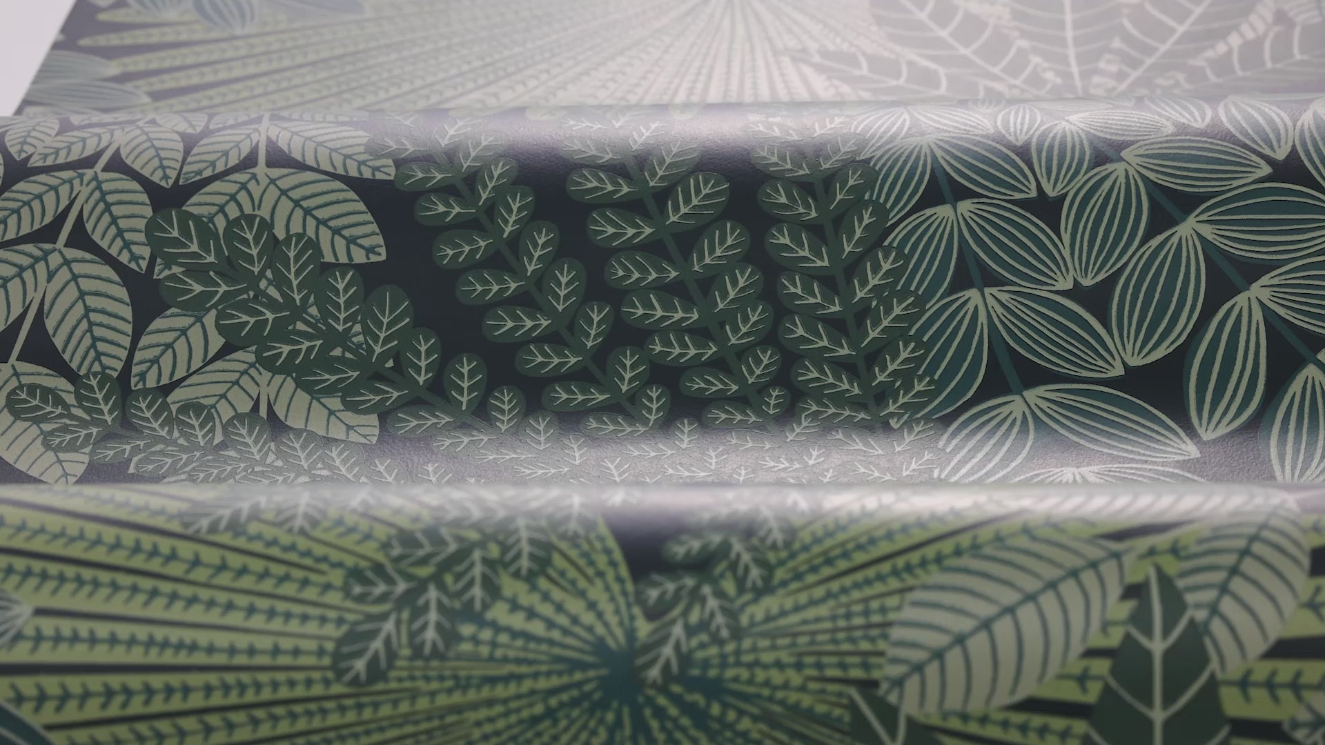 Tapeta s rostlinným motivem listů VELVET LEAVES zelená