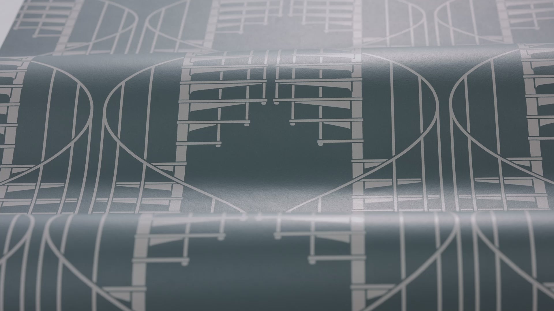 Tapeta s abstraktním vzorem STAIRCASE tmavě zelená