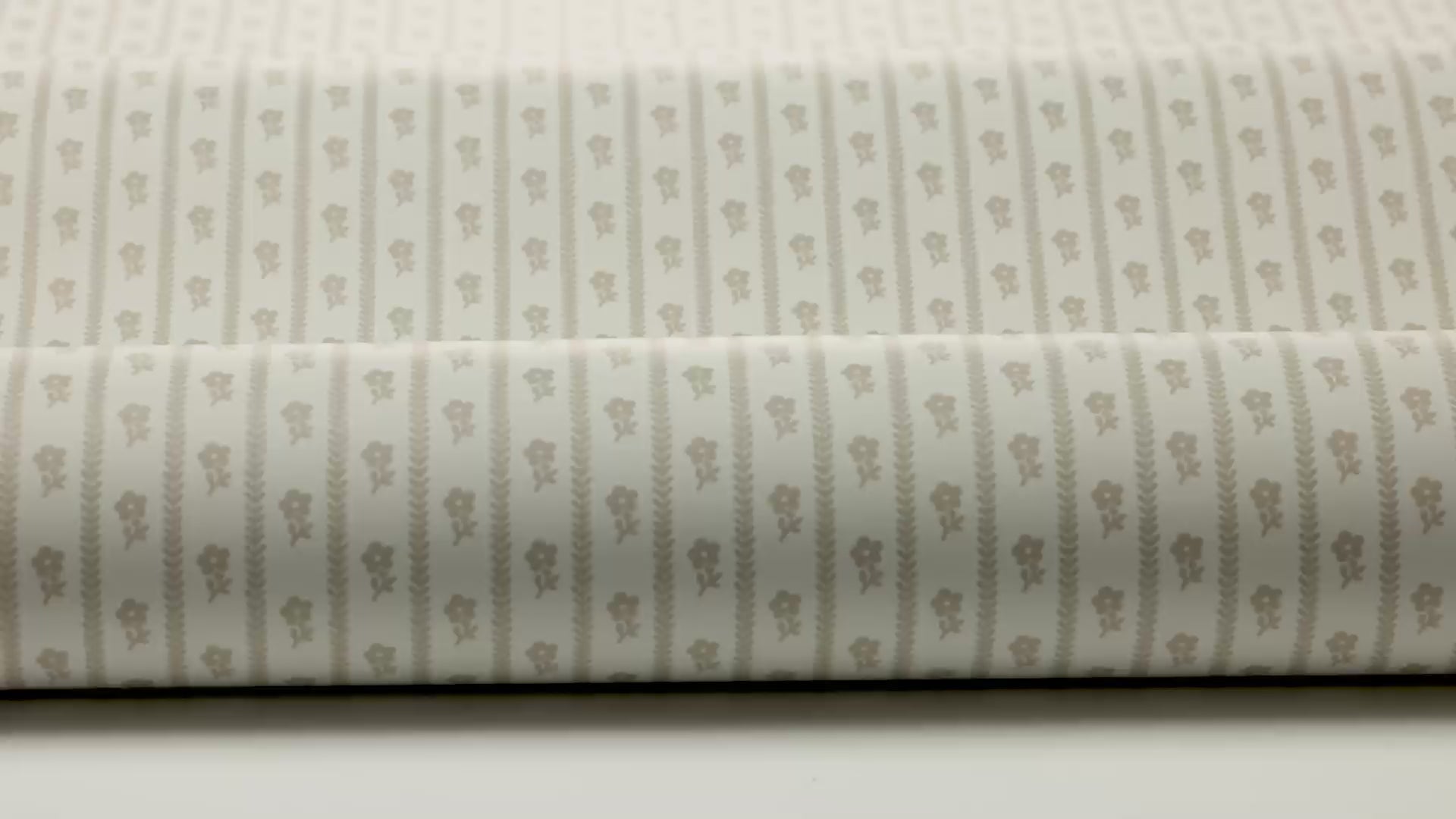 LILLA LYCKAN Beige and Brown Striped Wallpaper with Floral Motif