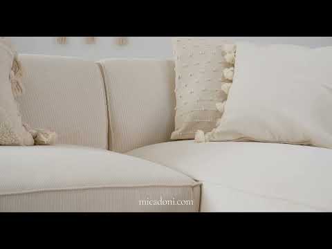 Velvet corner 5-person right-sided beige rub