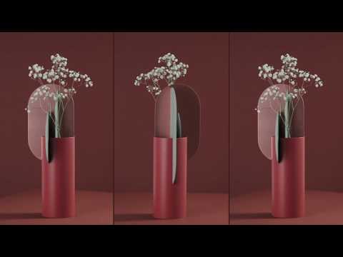 Váza EKSTER cihlová s modrou a měděnou