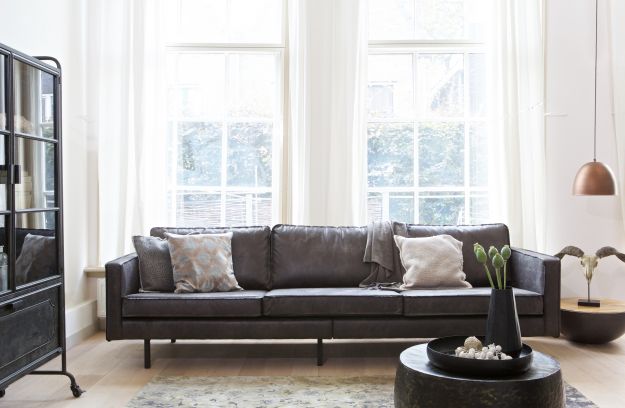 3-seater sofa with an eco-leather rodeo black
