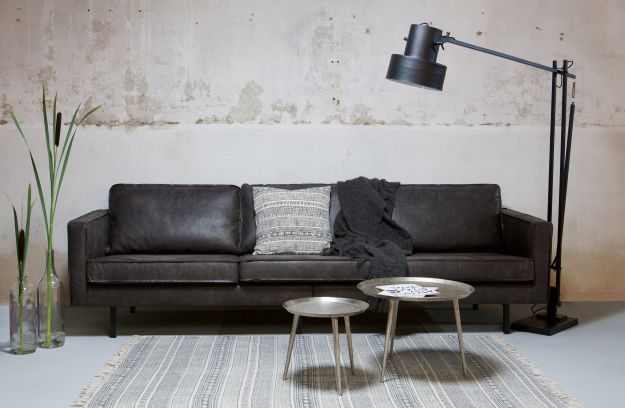 3-seater sofa with an eco-leather rodeo black