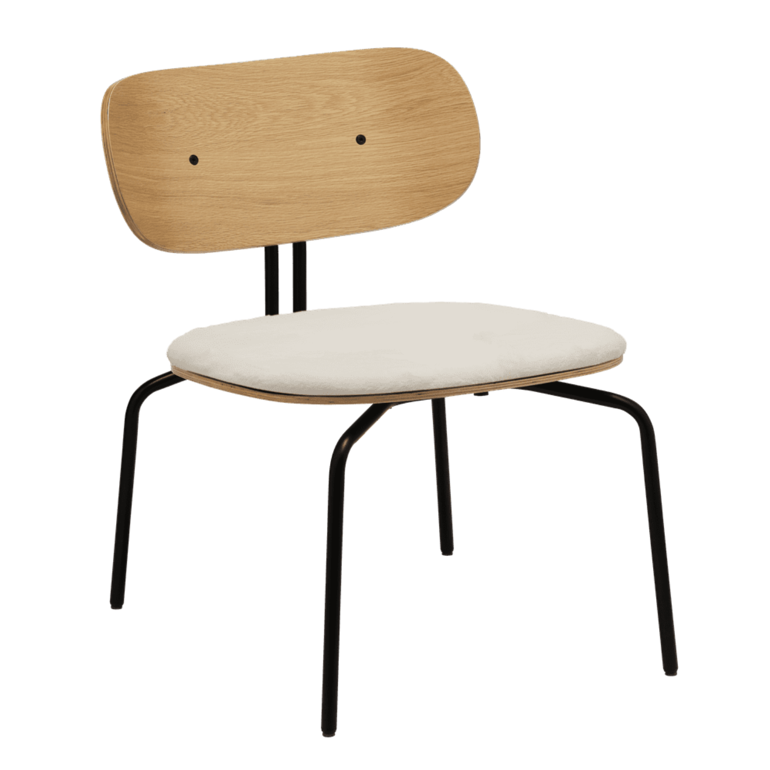 Křeslo CURIOUS krémový samet s černým podstavcem