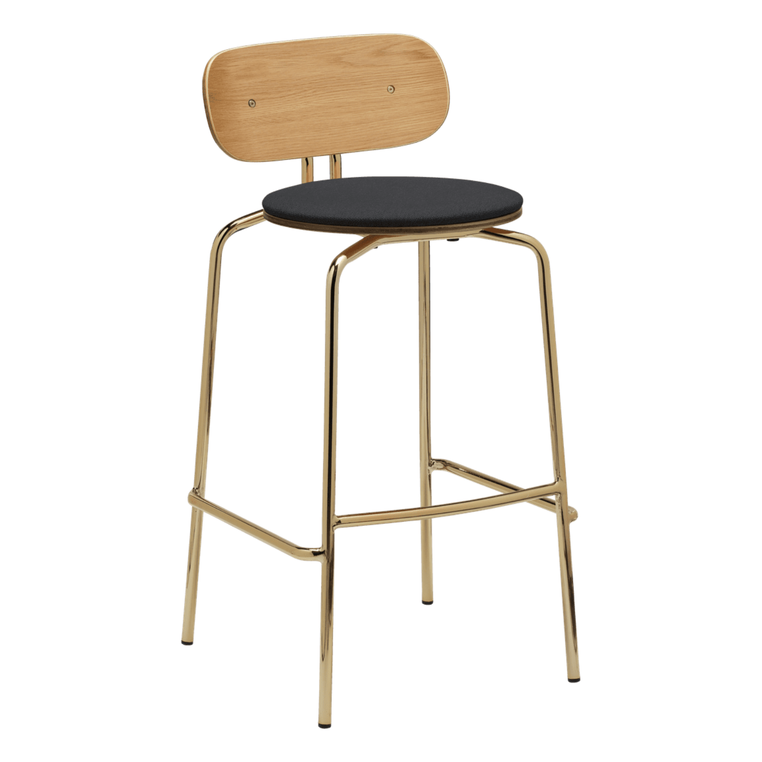 Anthracite Curious Hocker with a golden base