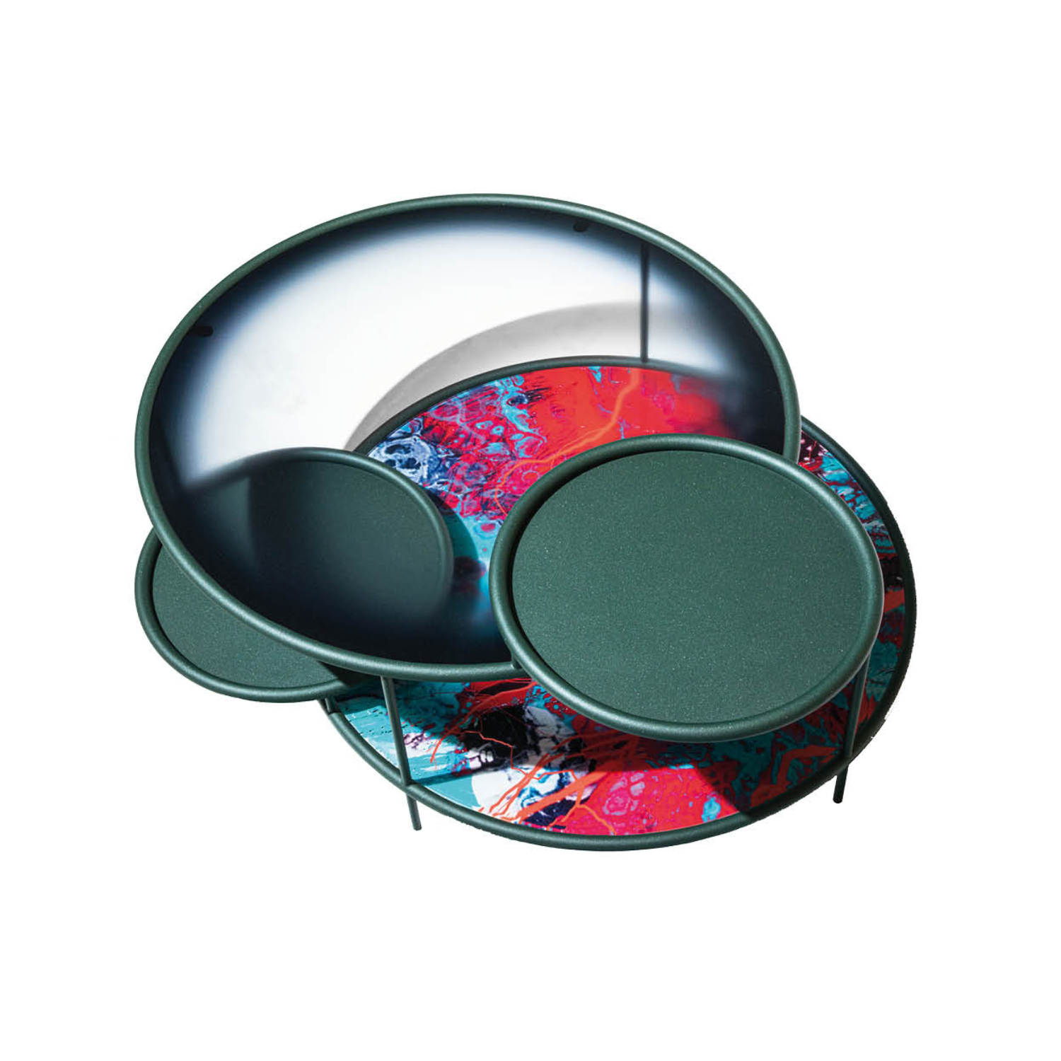 Konferenční stolek SANGAKU z barevného skla