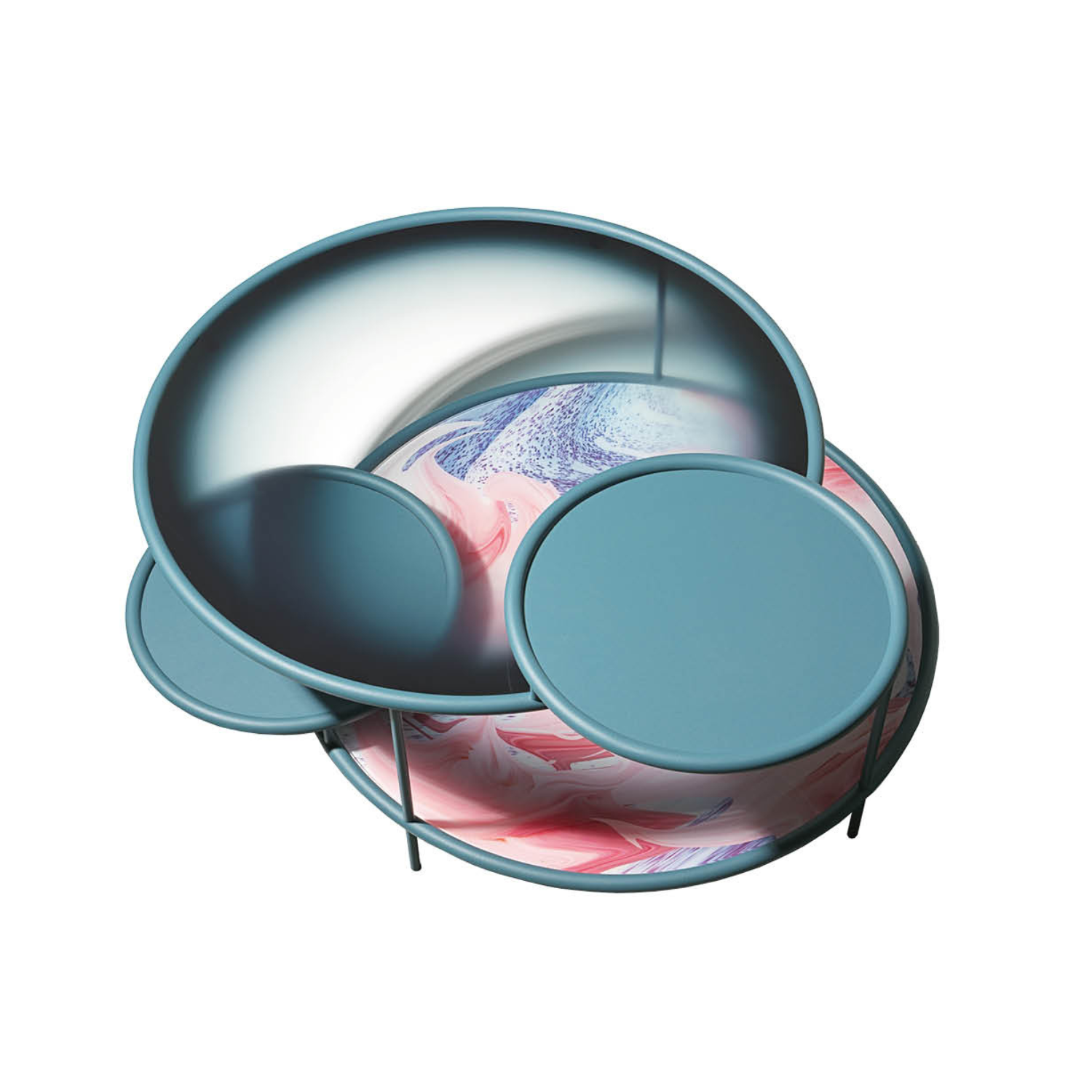 Konferenční stolek SANGAKU z barevného skla