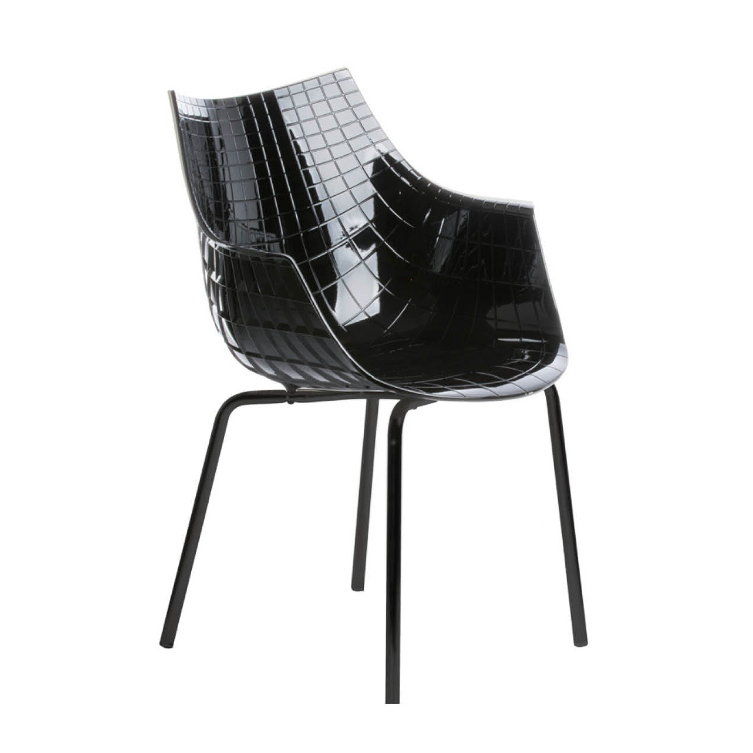 Židle MERIDIANA černá s černým podstavcem