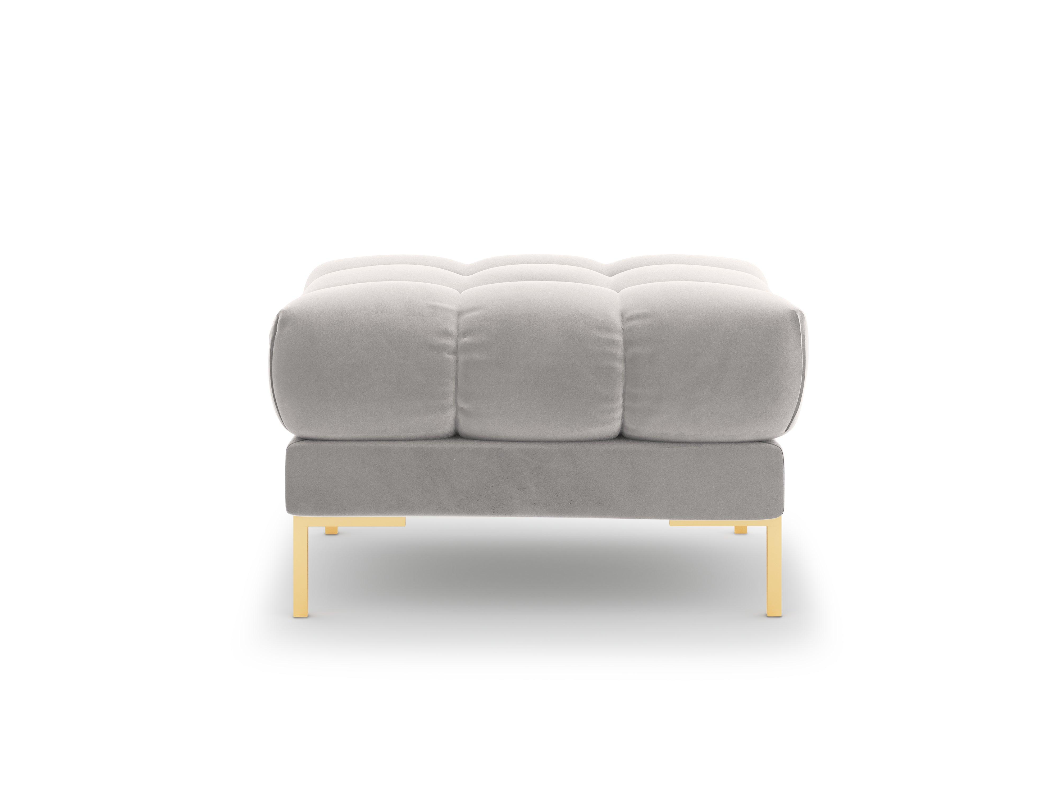 Puf aksamitny BALI srebrny ze złotą podstawą Cosmopolitan Design    Eye on Design