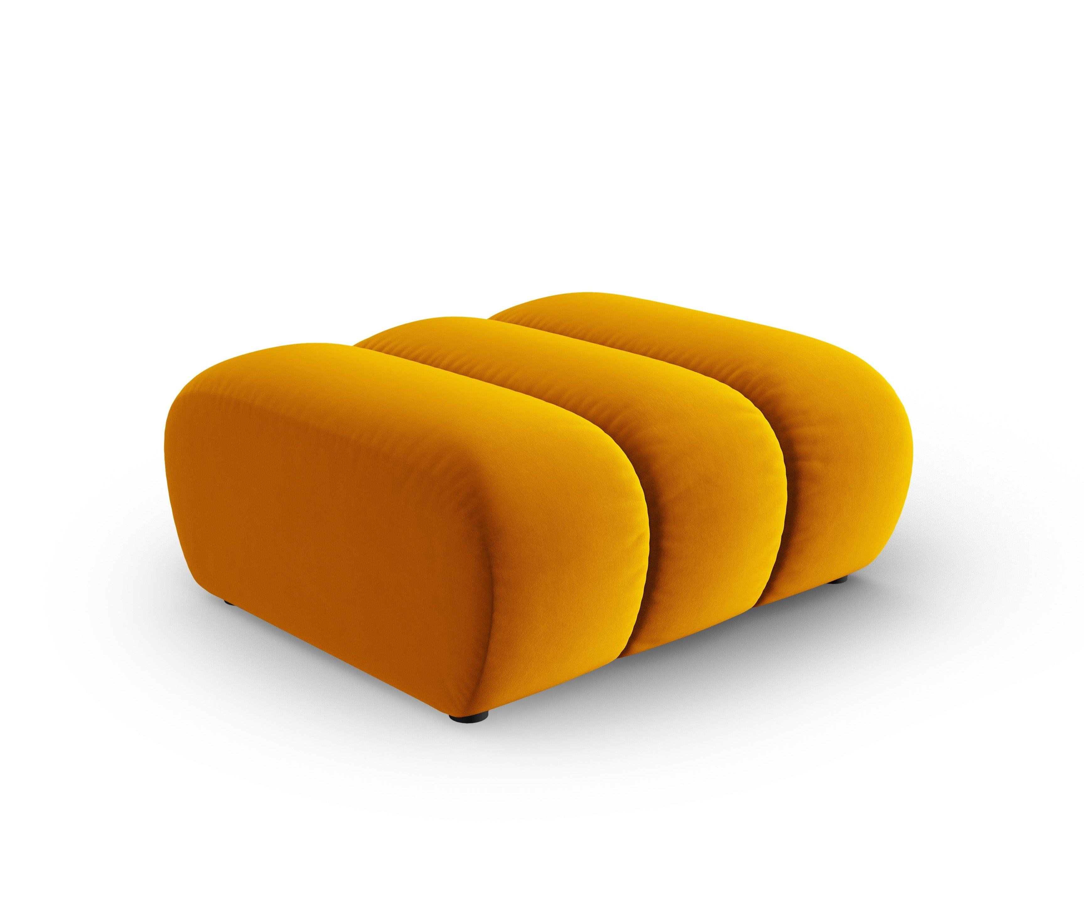 Puf aksamitny SKYLER musztardowy Interieurs 86    Eye on Design