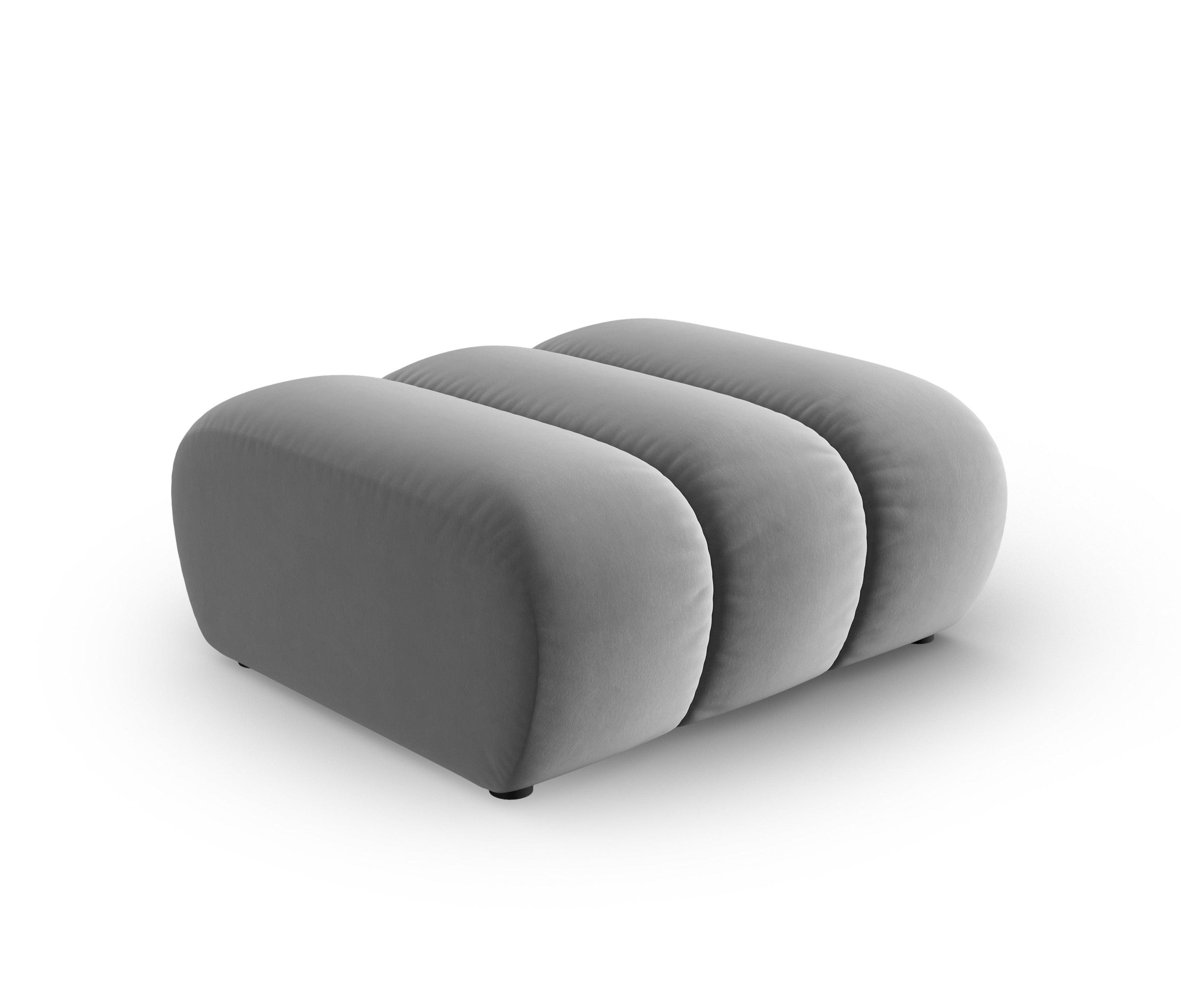 Puf  aksamitny SKYLER szary Interieurs 86    Eye on Design