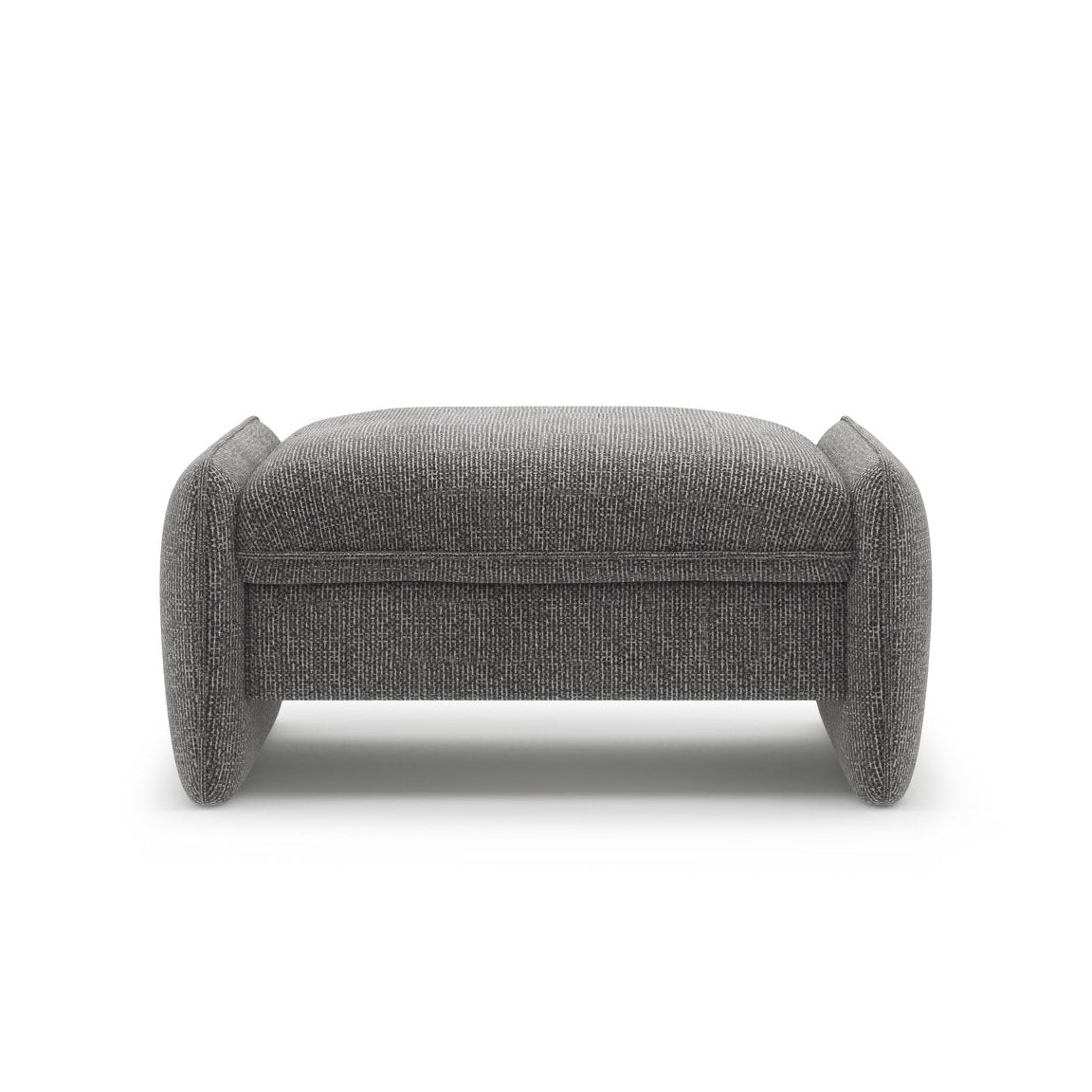GEORGIA dark gray chenille pouf