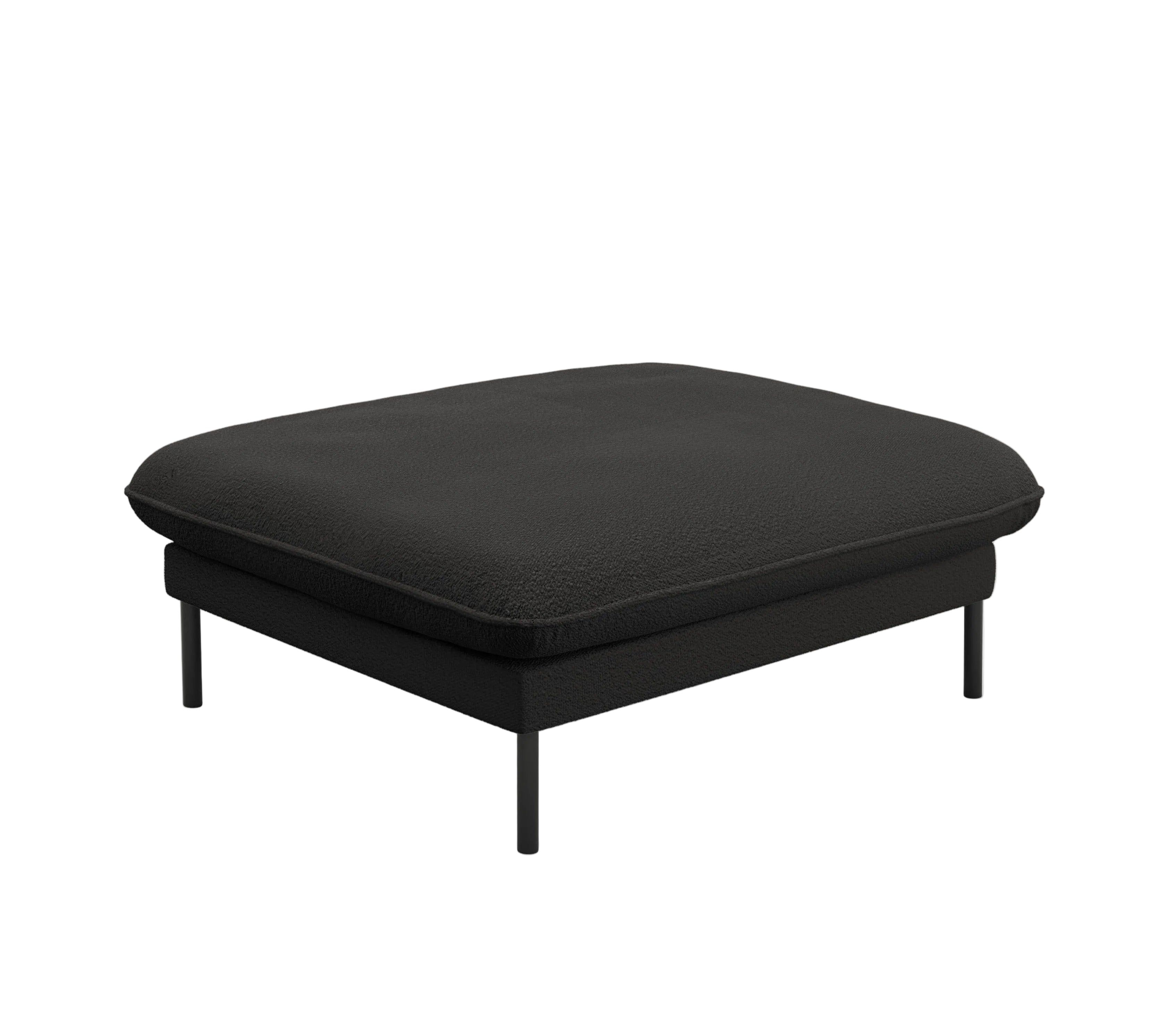 Puf w tkaninie boucle VIENNA czarny z czarną podstawą Cosmopolitan Design    Eye on Design