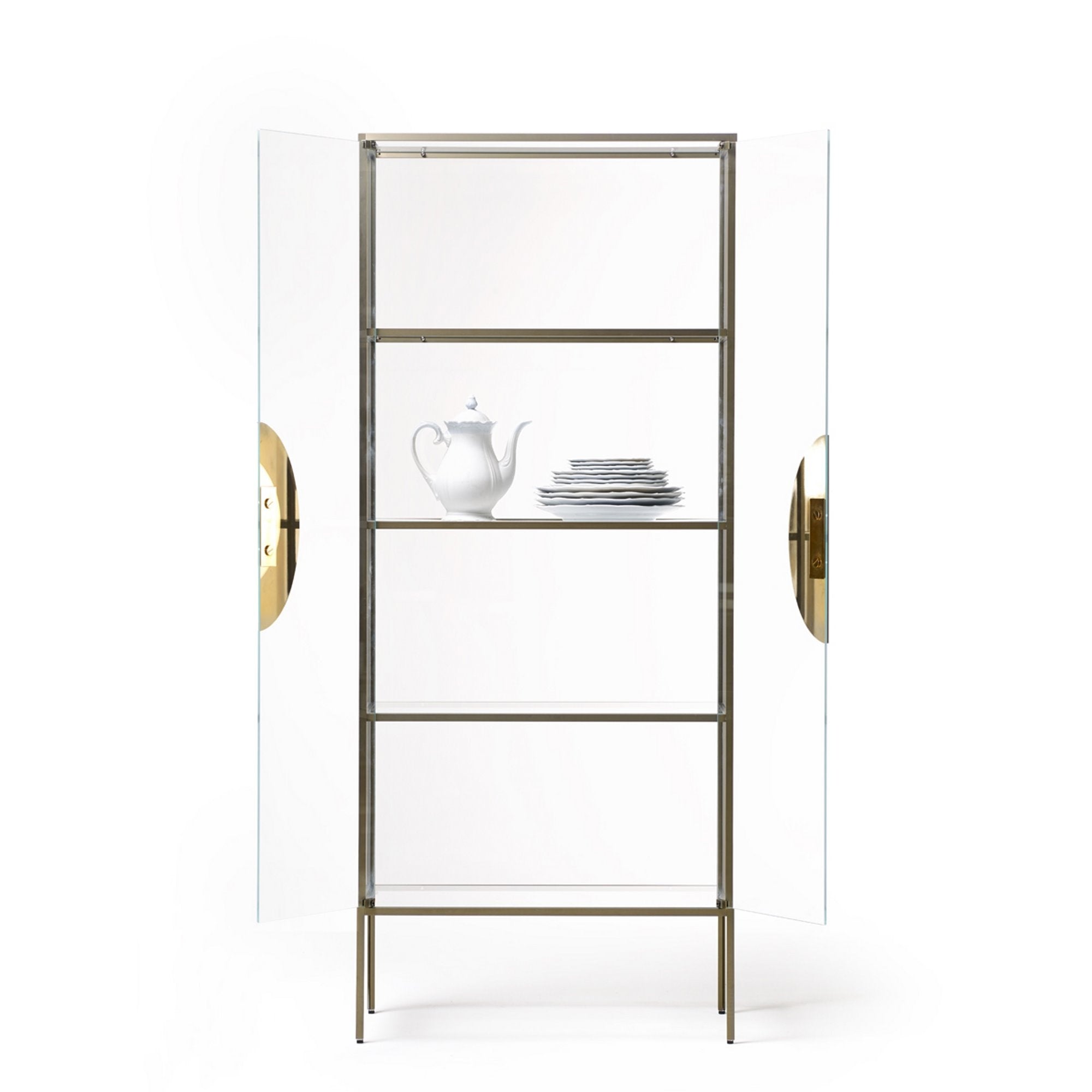 YANG glass display cabinet gold
