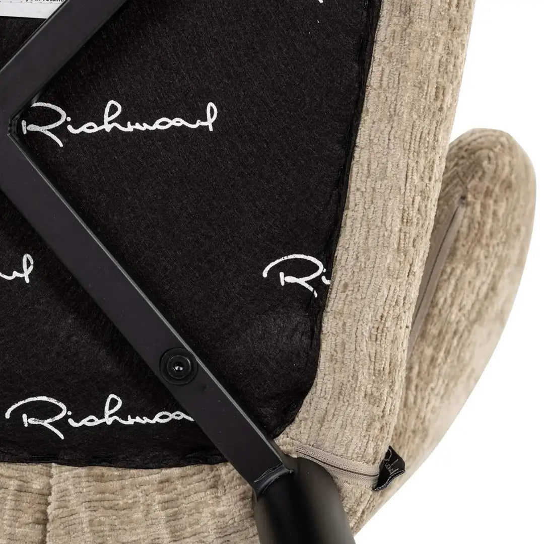 TAYLOR beige bar stool with a black base