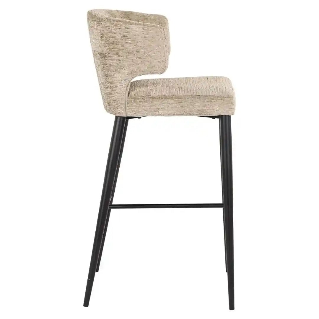 TAYLOR beige bar stool with a black base