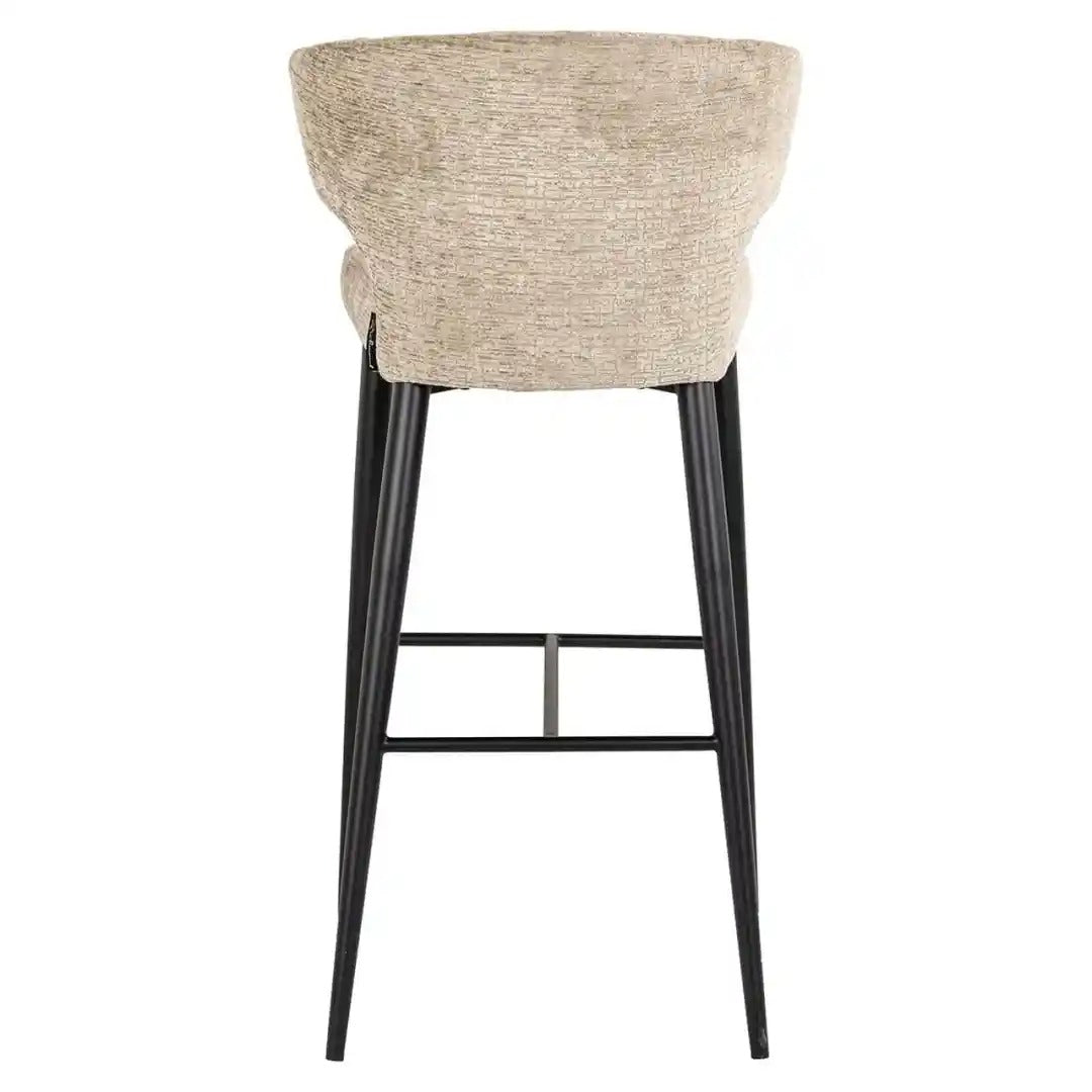 TAYLOR beige bar stool with a black base