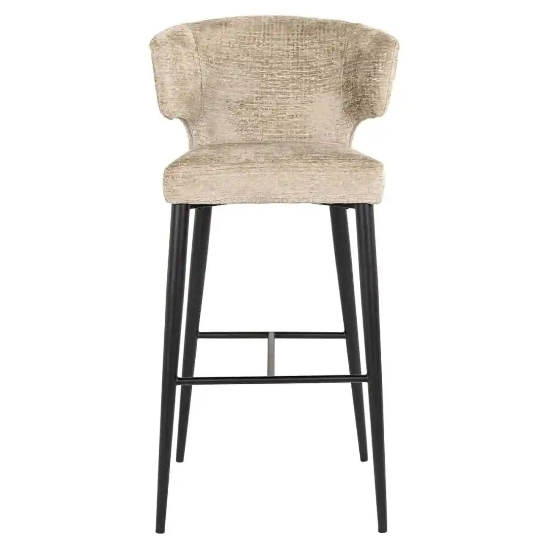 TAYLOR beige bar stool with a black base