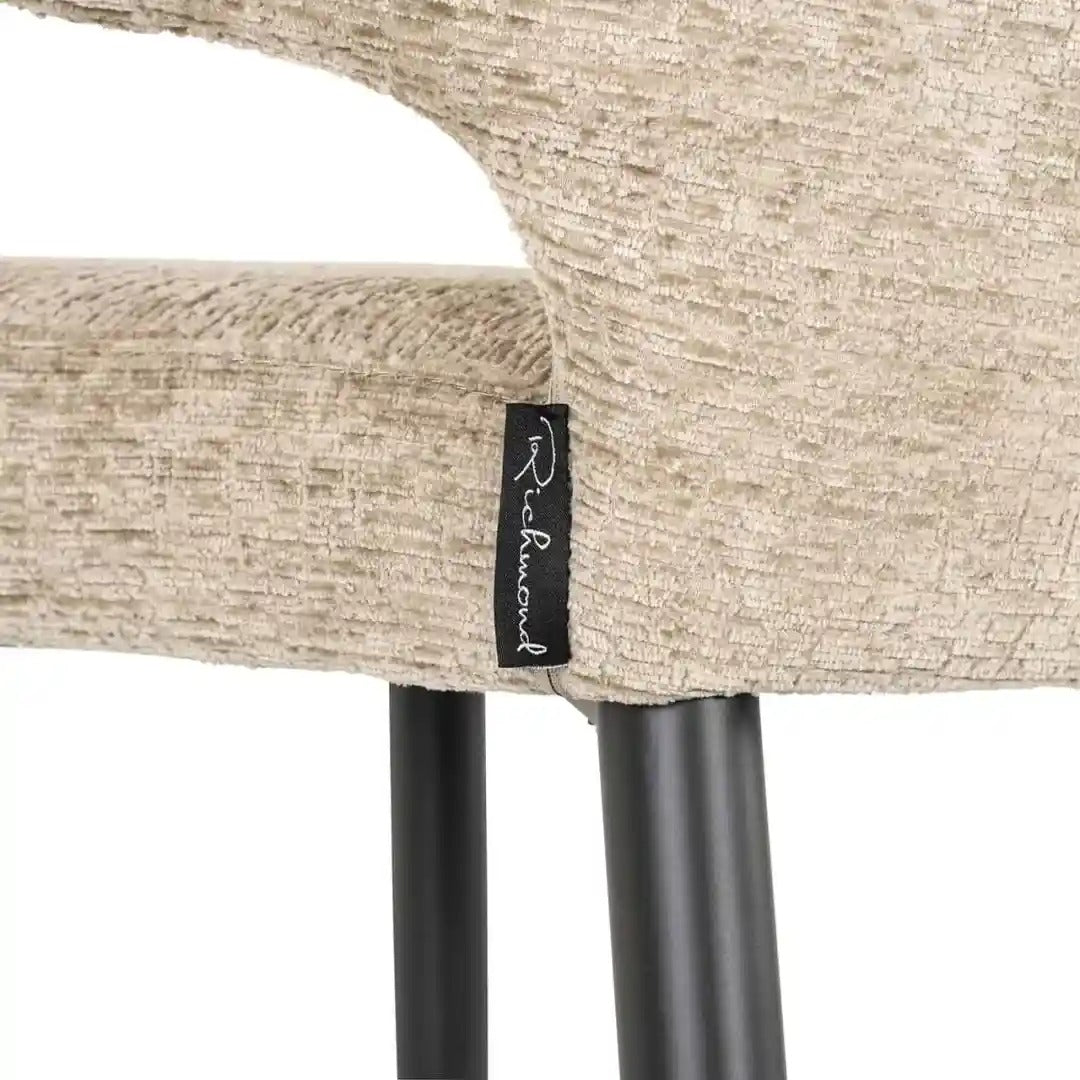 TAYLOR beige bar stool with a black base