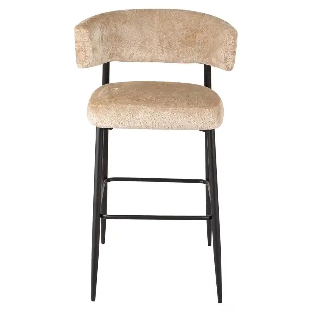 Zestaw hokerów ROCHELLE brązowy z czarną podstawą