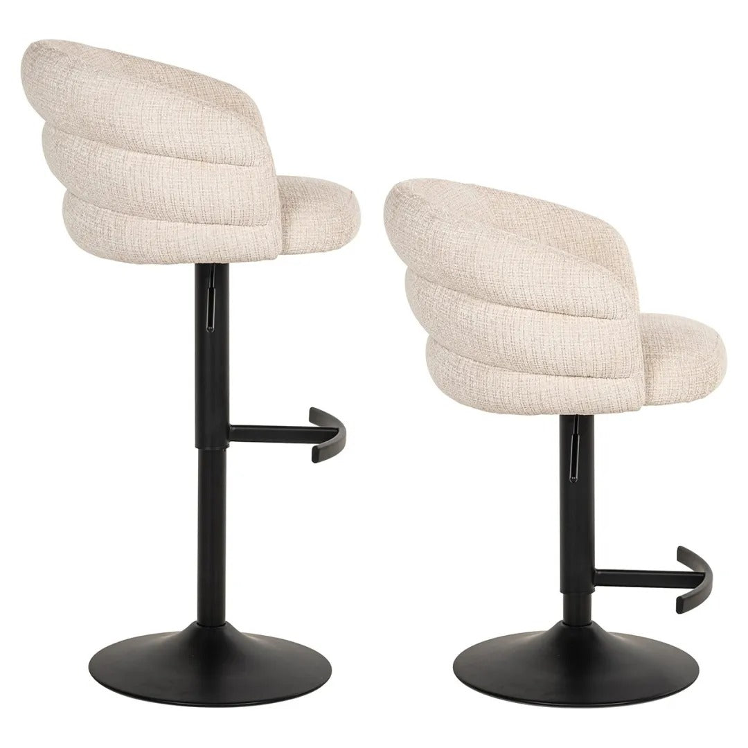 Beige bar stool NIKKI with a black base